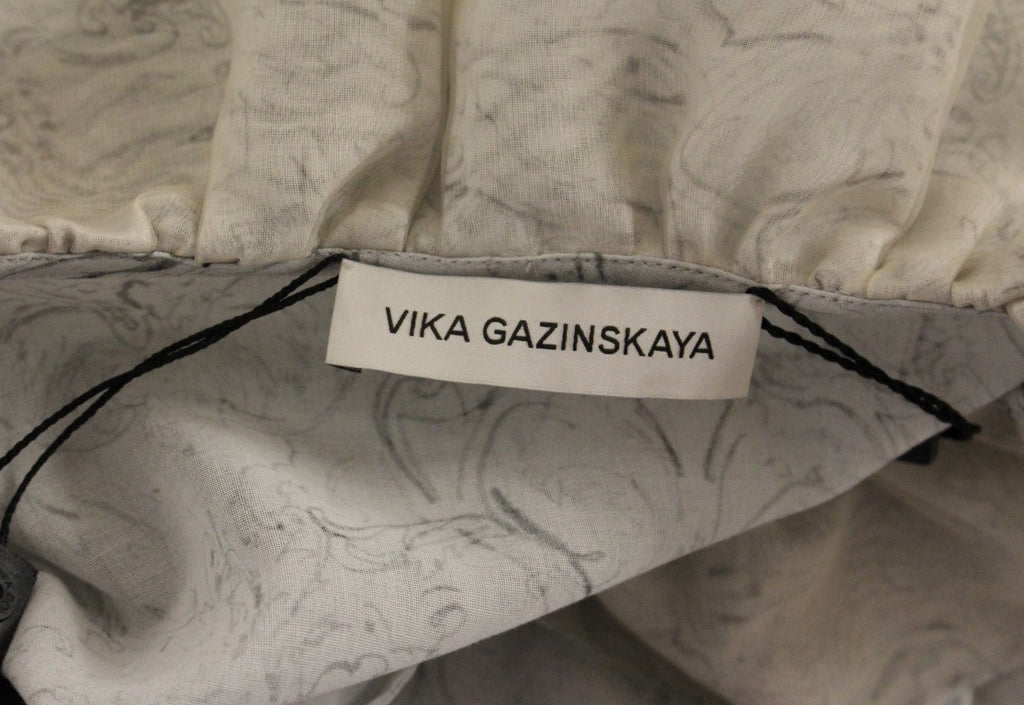 Vika Gazinskaya Elegante blaue Baumwoll-Tunikabluse