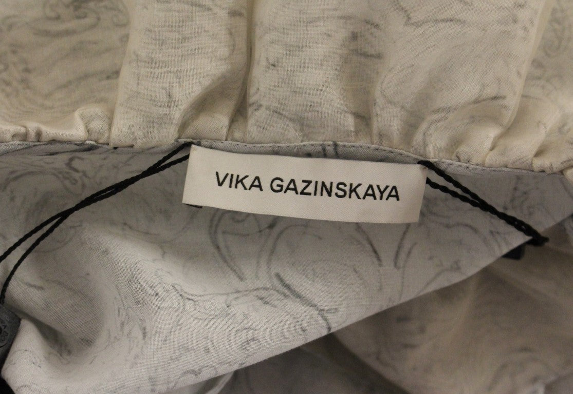 Vika Gazinskaya Elegante blaue Baumwoll-Tunikabluse