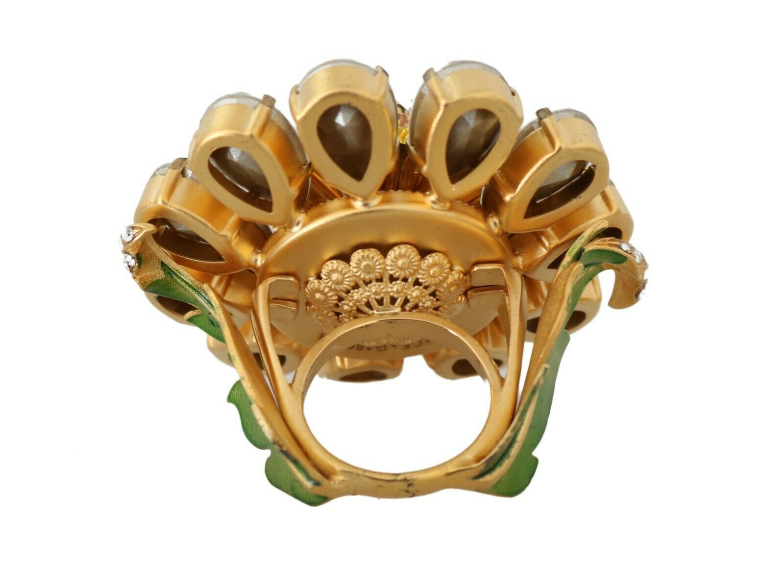 Dolce &amp; Gabbana – Statement-Ring mit Kristallblume, Größe US 7,5