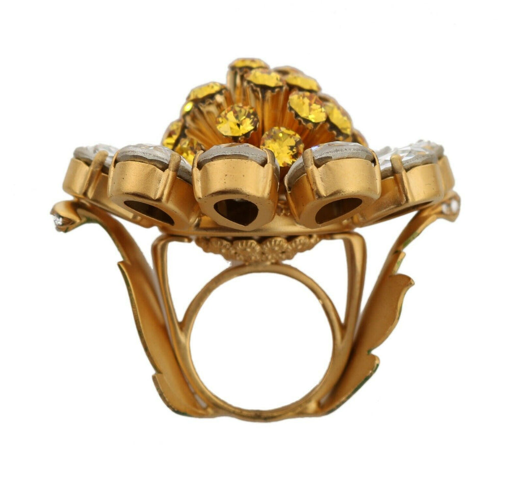 Dolce &amp; Gabbana – Statement-Ring mit Kristallblume, Größe US 7,5