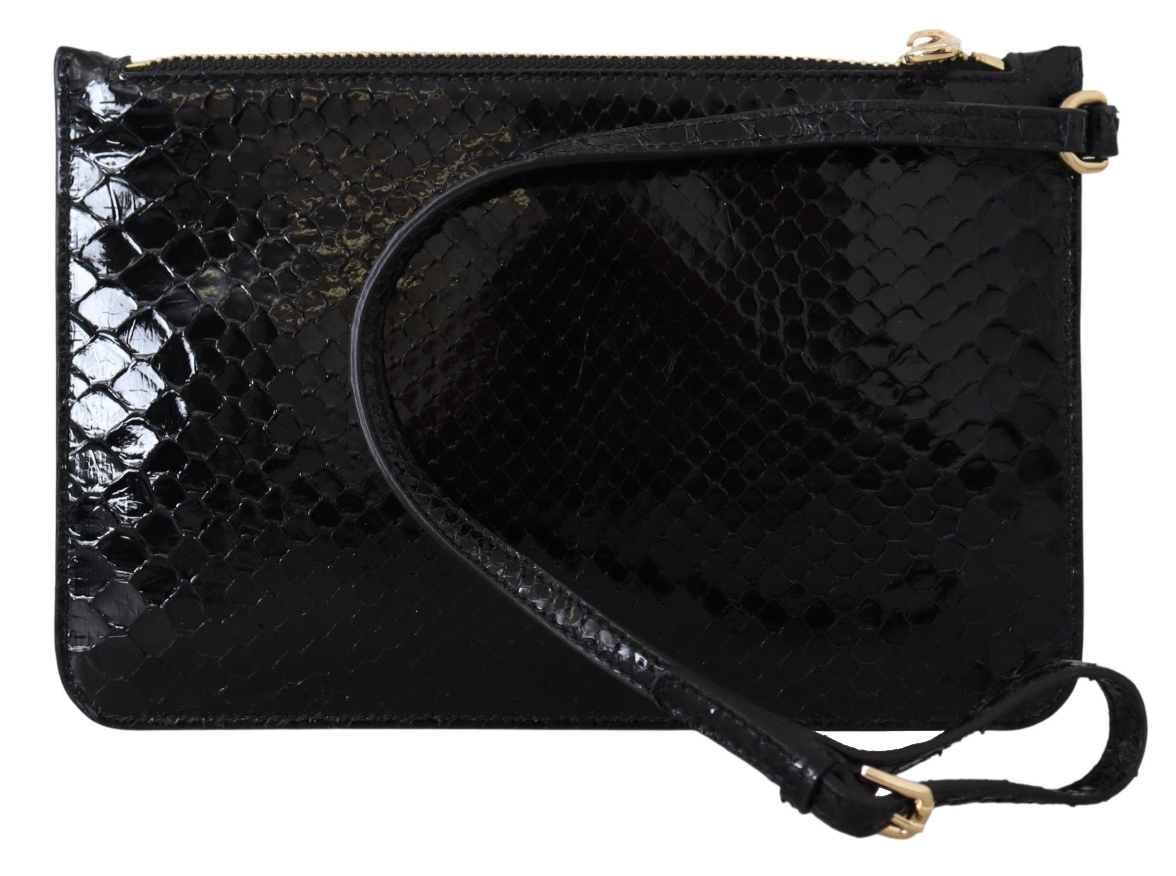 Dolce &amp; Gabbana – Schwarze Geldbörse aus exotischem Leder