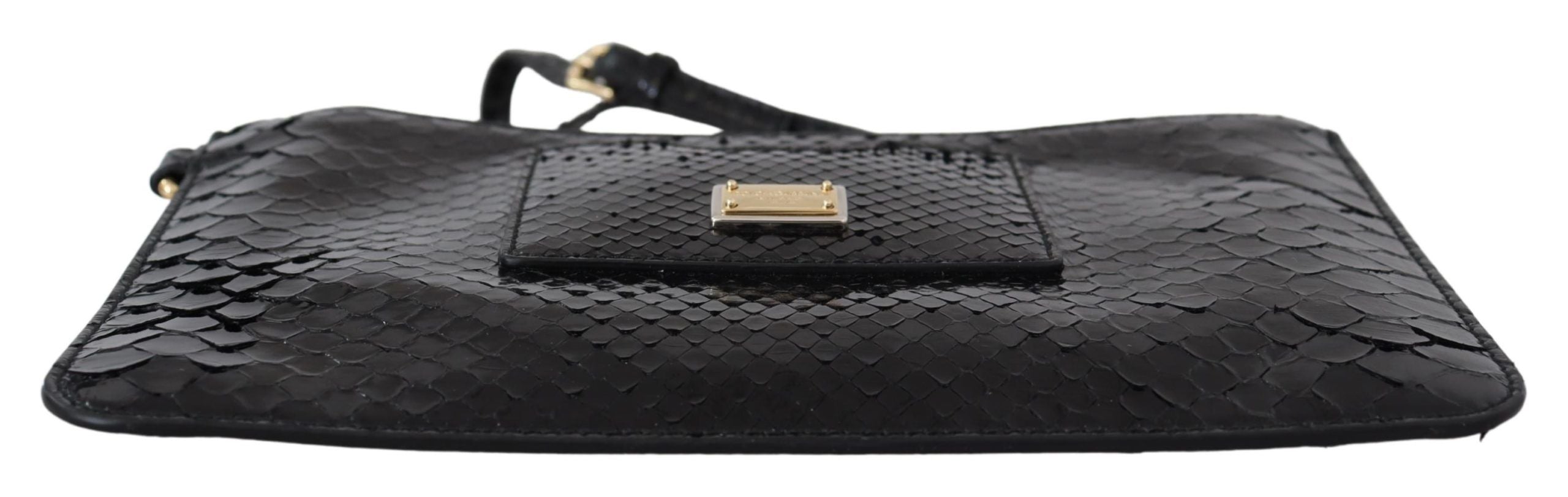 Dolce &amp; Gabbana – Schwarze Geldbörse aus exotischem Leder