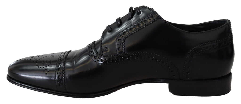 Dolce &amp; Gabbana – Elegante, formelle Derby-Schuhe aus schwarzem Leder