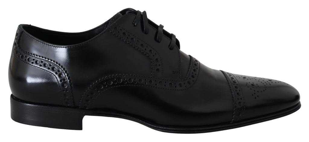 Dolce &amp; Gabbana – Elegante, formelle Derby-Schuhe aus schwarzem Leder