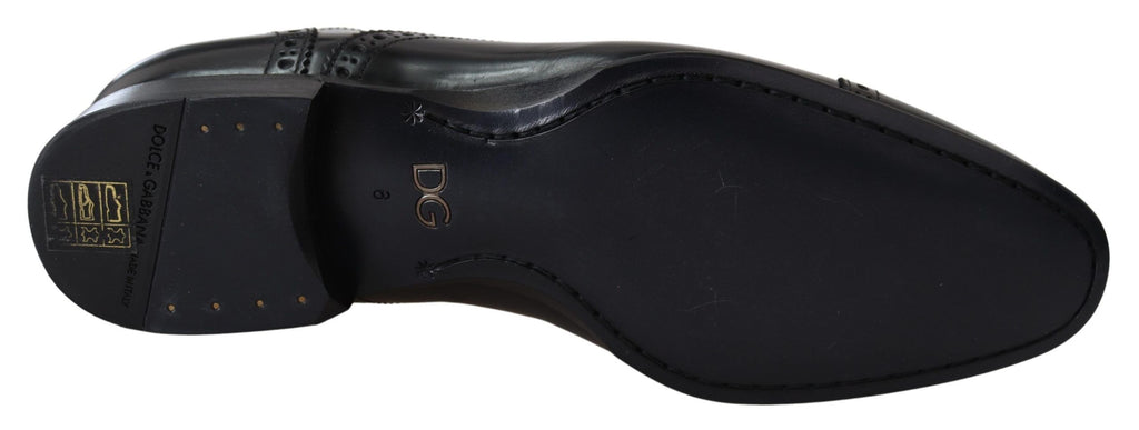 Dolce &amp; Gabbana – Elegante, formelle Derby-Schuhe aus schwarzem Leder