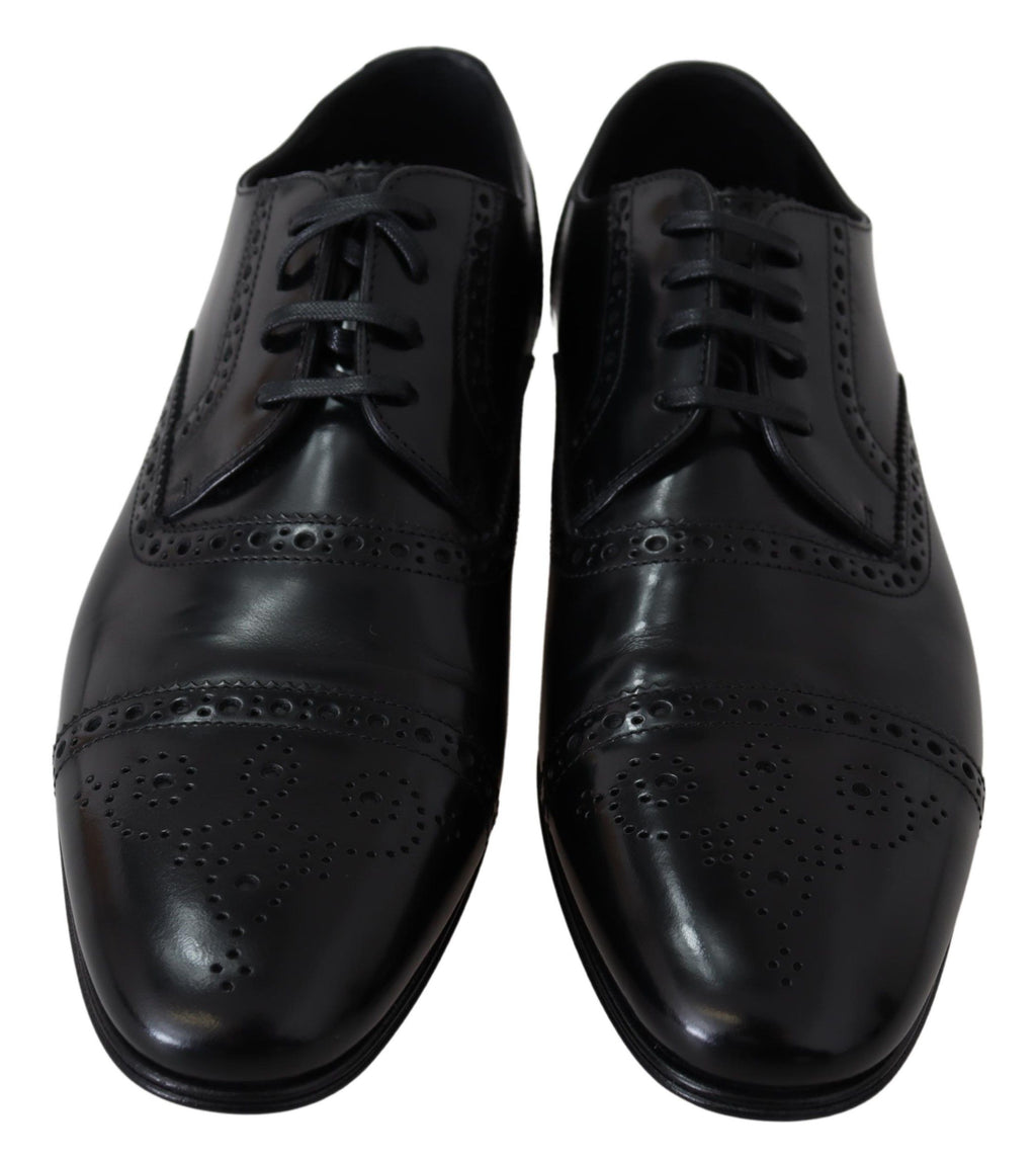 Dolce &amp; Gabbana – Elegante, formelle Derby-Schuhe aus schwarzem Leder
