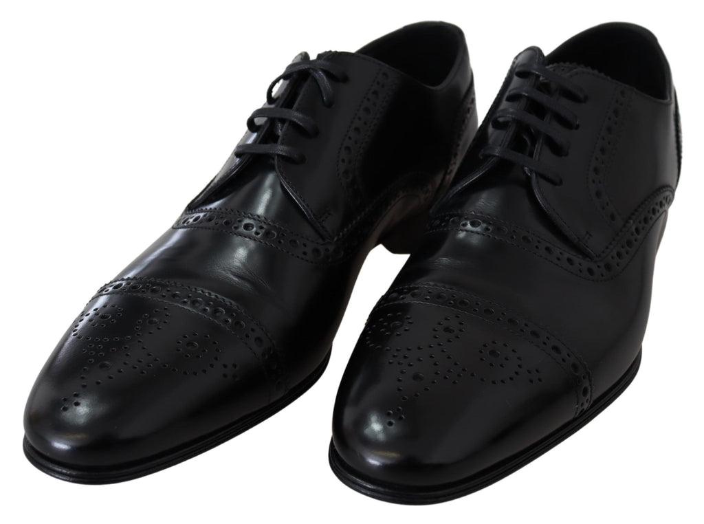 Dolce &amp; Gabbana – Elegante, formelle Derby-Schuhe aus schwarzem Leder