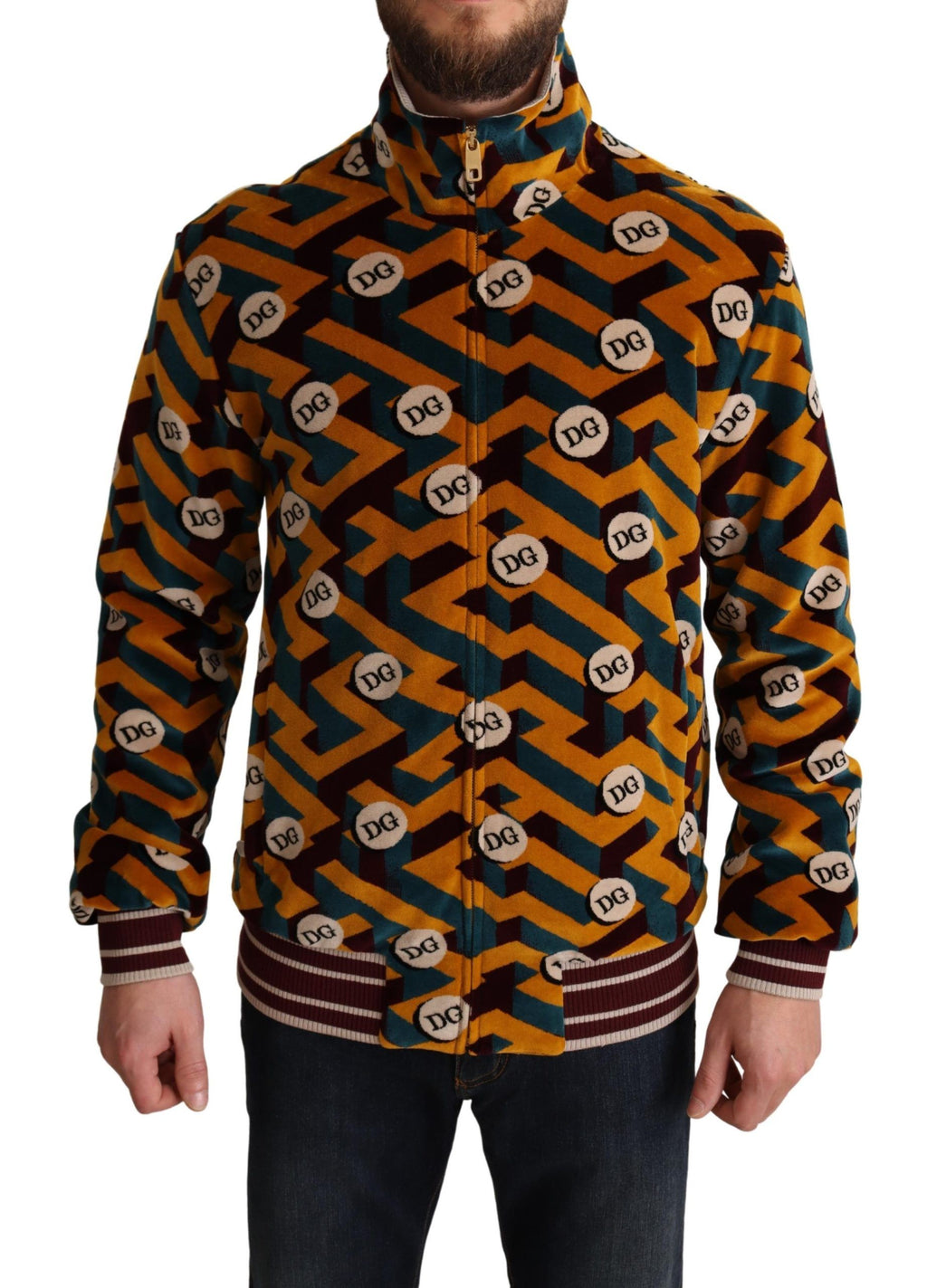Dolce &amp; Gabbana Eleganter mehrfarbiger Pullover mit Reißverschluss