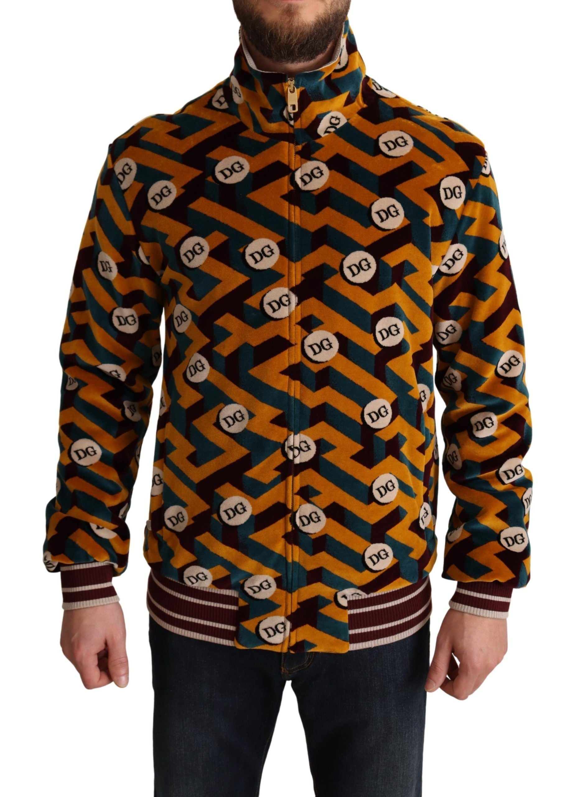 Dolce &amp; Gabbana Eleganter mehrfarbiger Pullover mit Reißverschluss