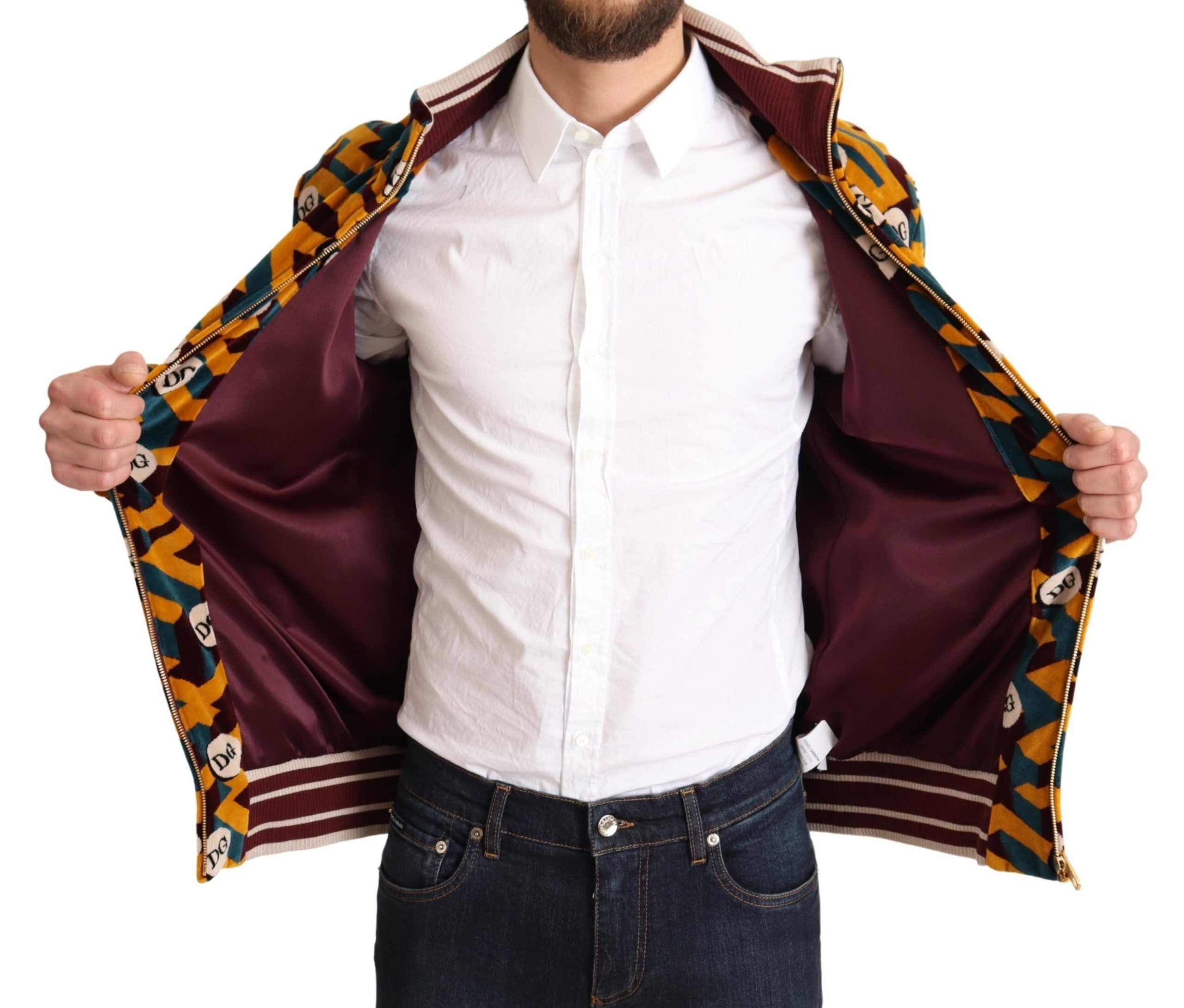 Dolce &amp; Gabbana Eleganter mehrfarbiger Pullover mit Reißverschluss
