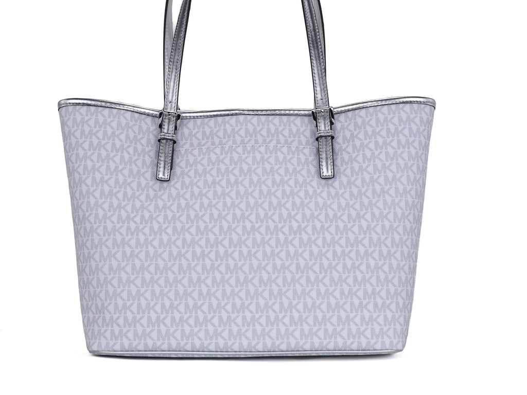 Michael Kors Jet Set Girls Print Medium Signature PVC Carryall Schultertasche (Bright White Multi)