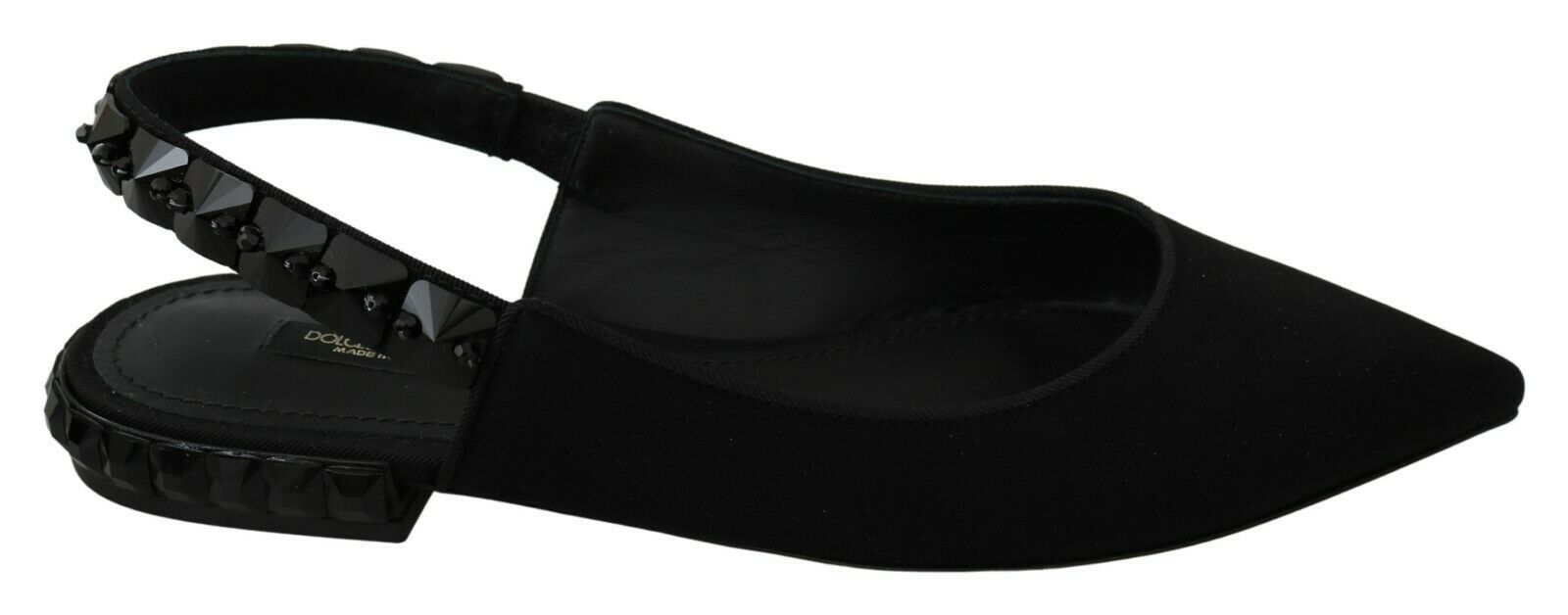 Dolce &amp; Gabbana Elegante Slingback-Ballerinas aus Seidenmischung mit Kristallen