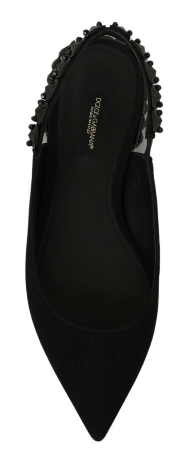 Dolce &amp; Gabbana Elegante Slingback-Ballerinas aus Seidenmischung mit Kristallen