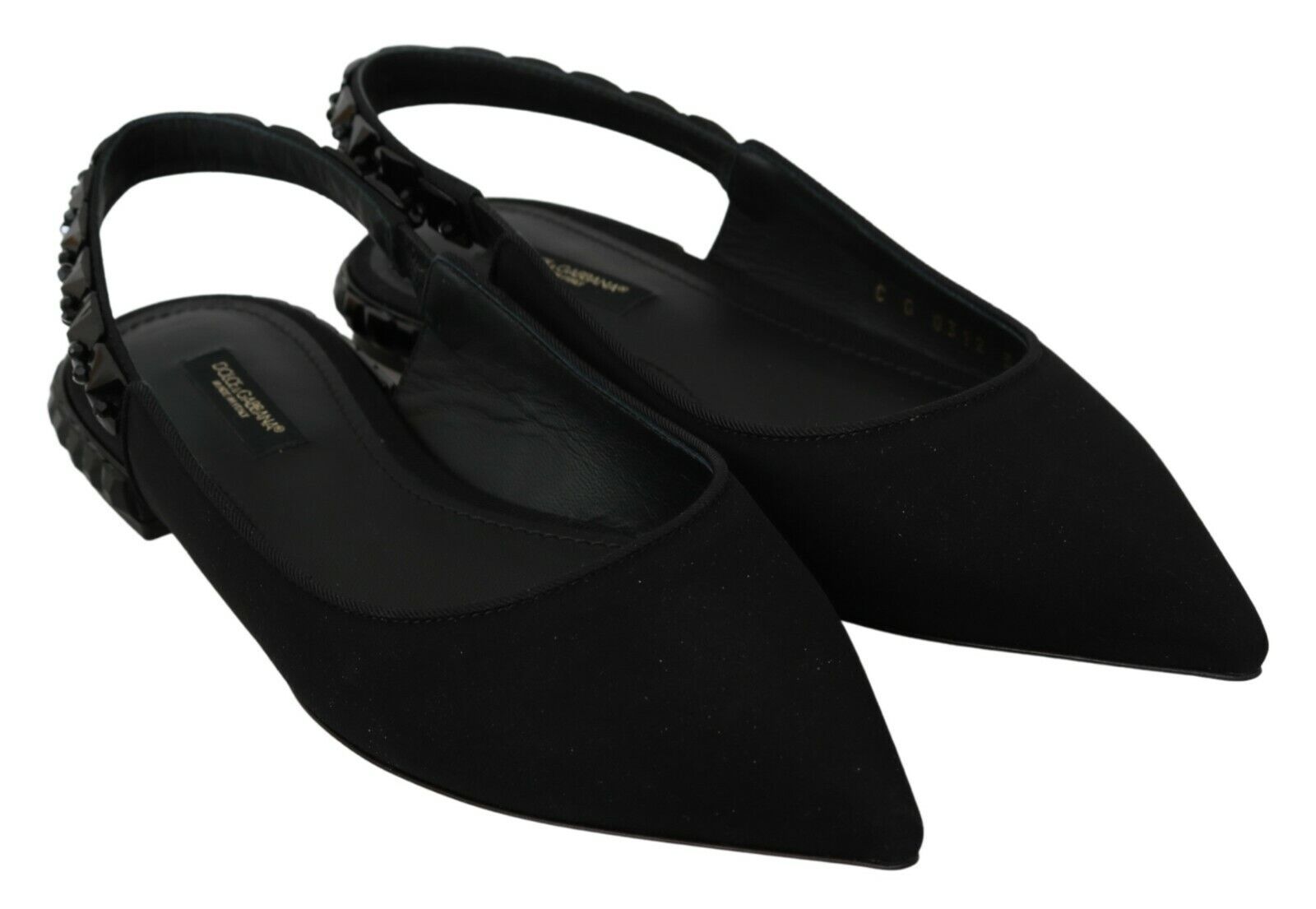 Dolce &amp; Gabbana Elegante Slingback-Ballerinas aus Seidenmischung mit Kristallen