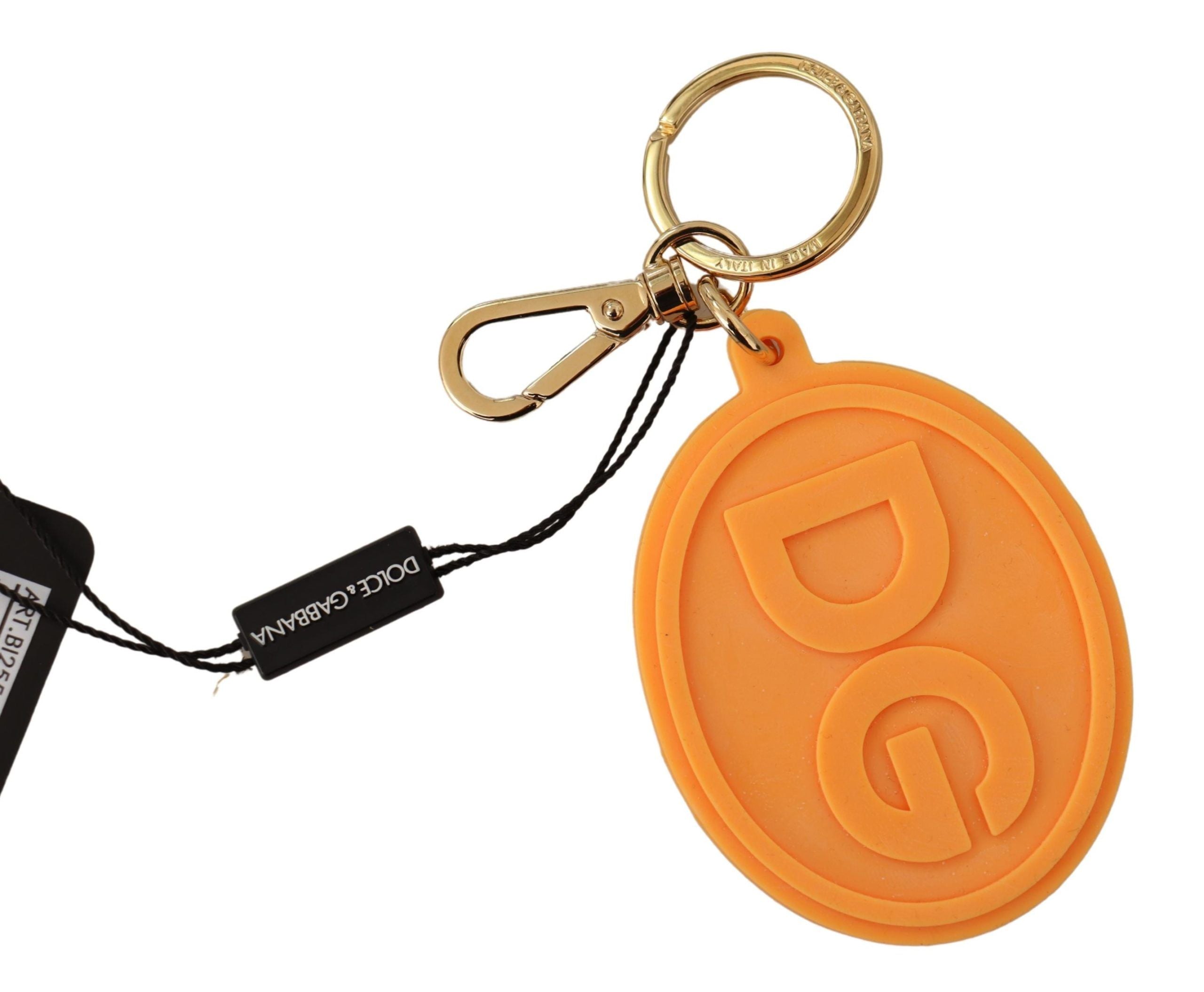 Dolce &amp; Gabbana – Umwerfender orange-goldener Schlüsselanhänger und Taschenanhänger