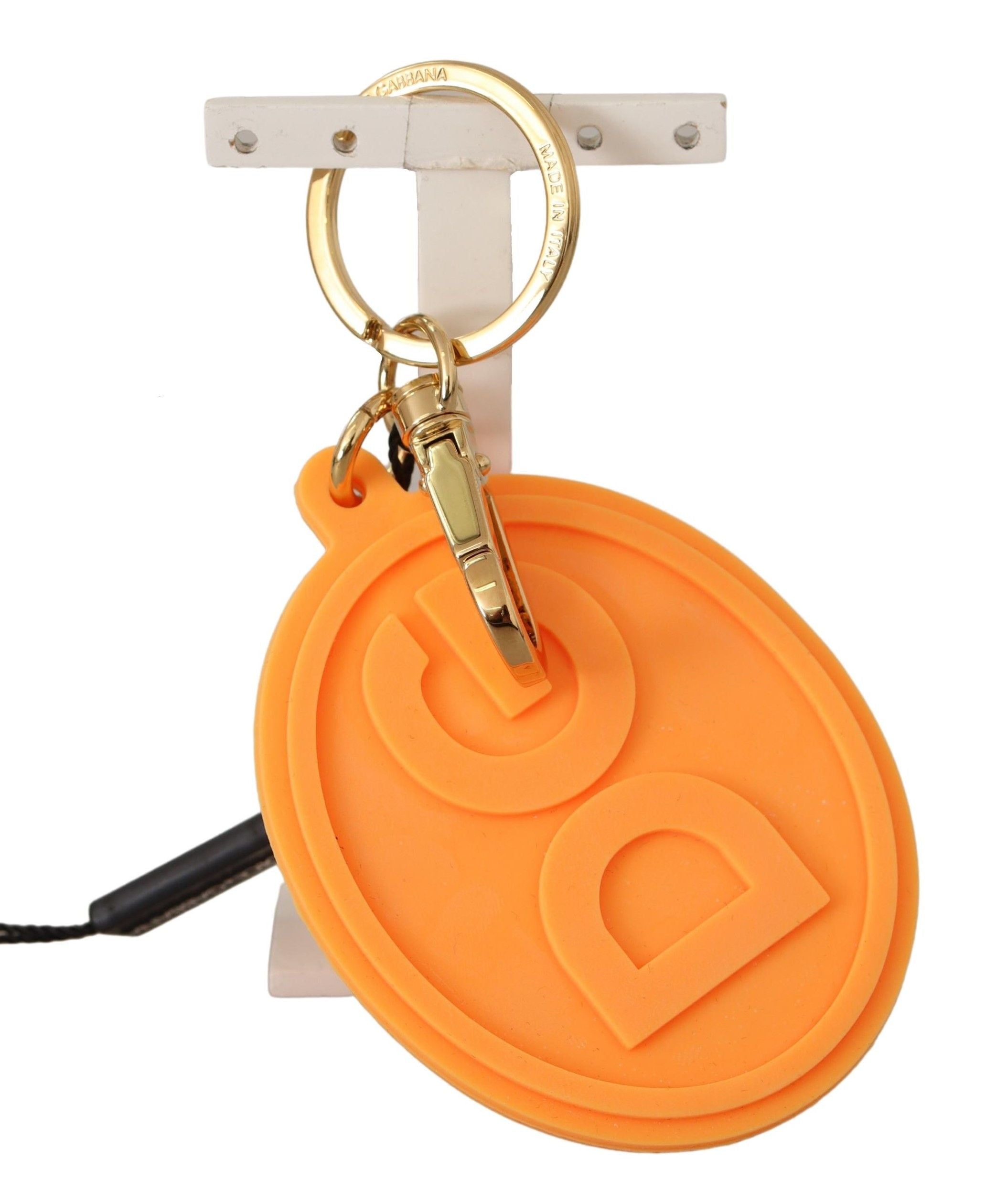 Dolce &amp; Gabbana – Umwerfender orange-goldener Schlüsselanhänger und Taschenanhänger