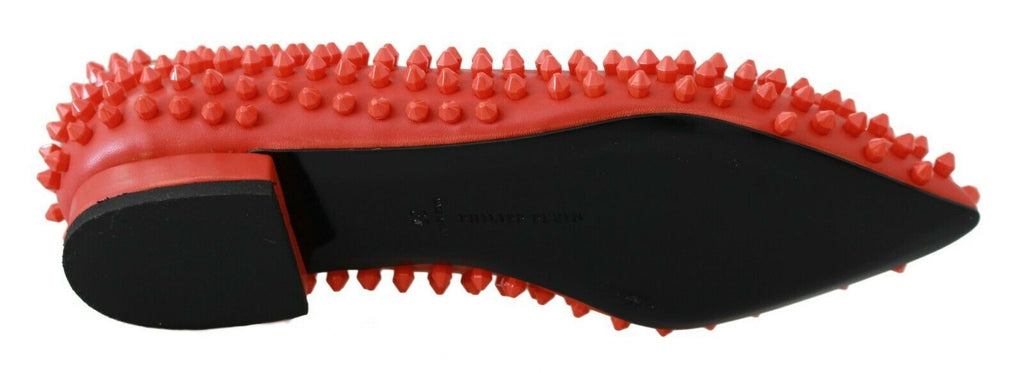Philipp Plein – Spitze Leder-Ballerinas in leuchtendem Orange