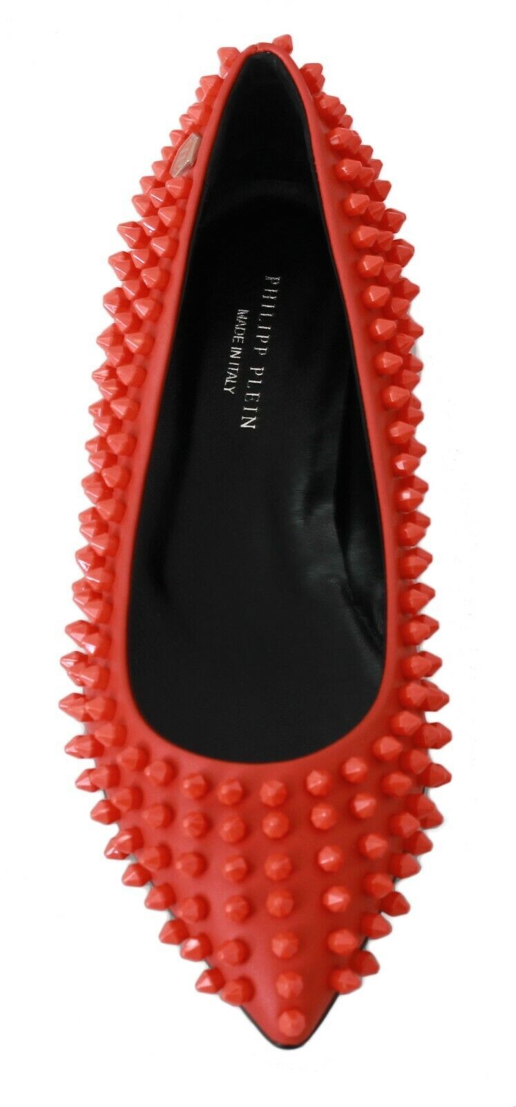 Philipp Plein – Spitze Leder-Ballerinas in leuchtendem Orange