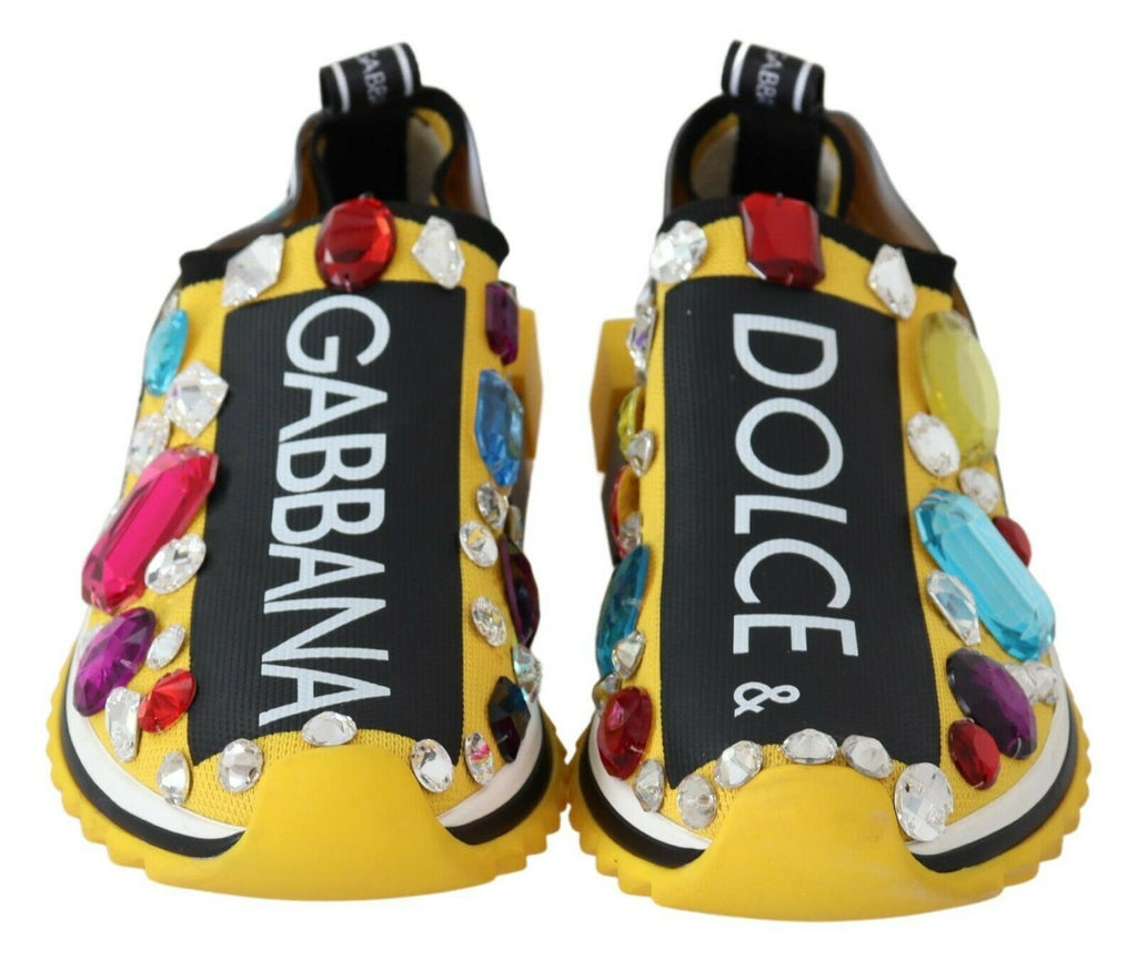 Dolce &amp; Gabbana – Verzierte gelbe Sorrento-Sneaker