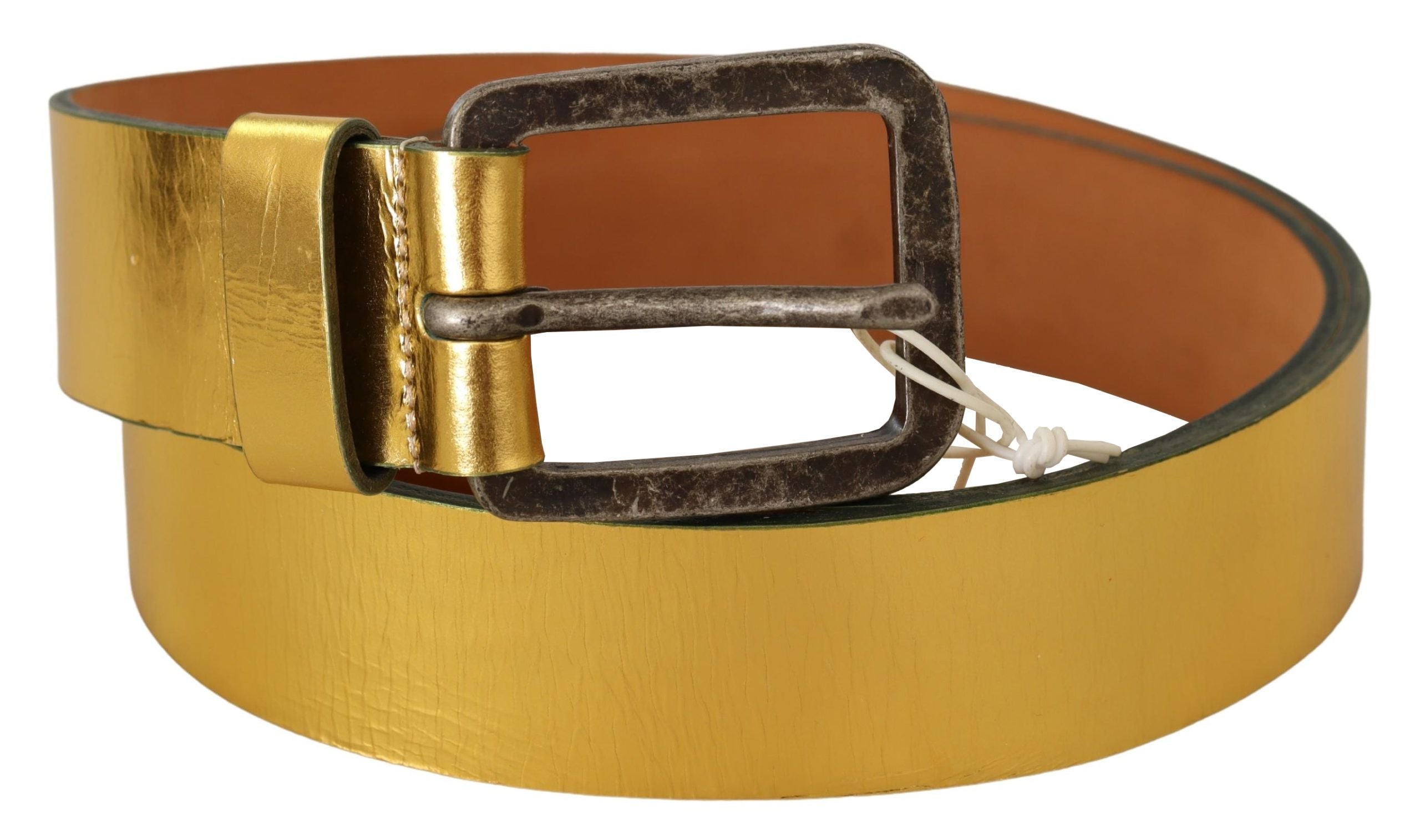 John Galliano Eleganter goldener Herrengürtel aus echtem Leder