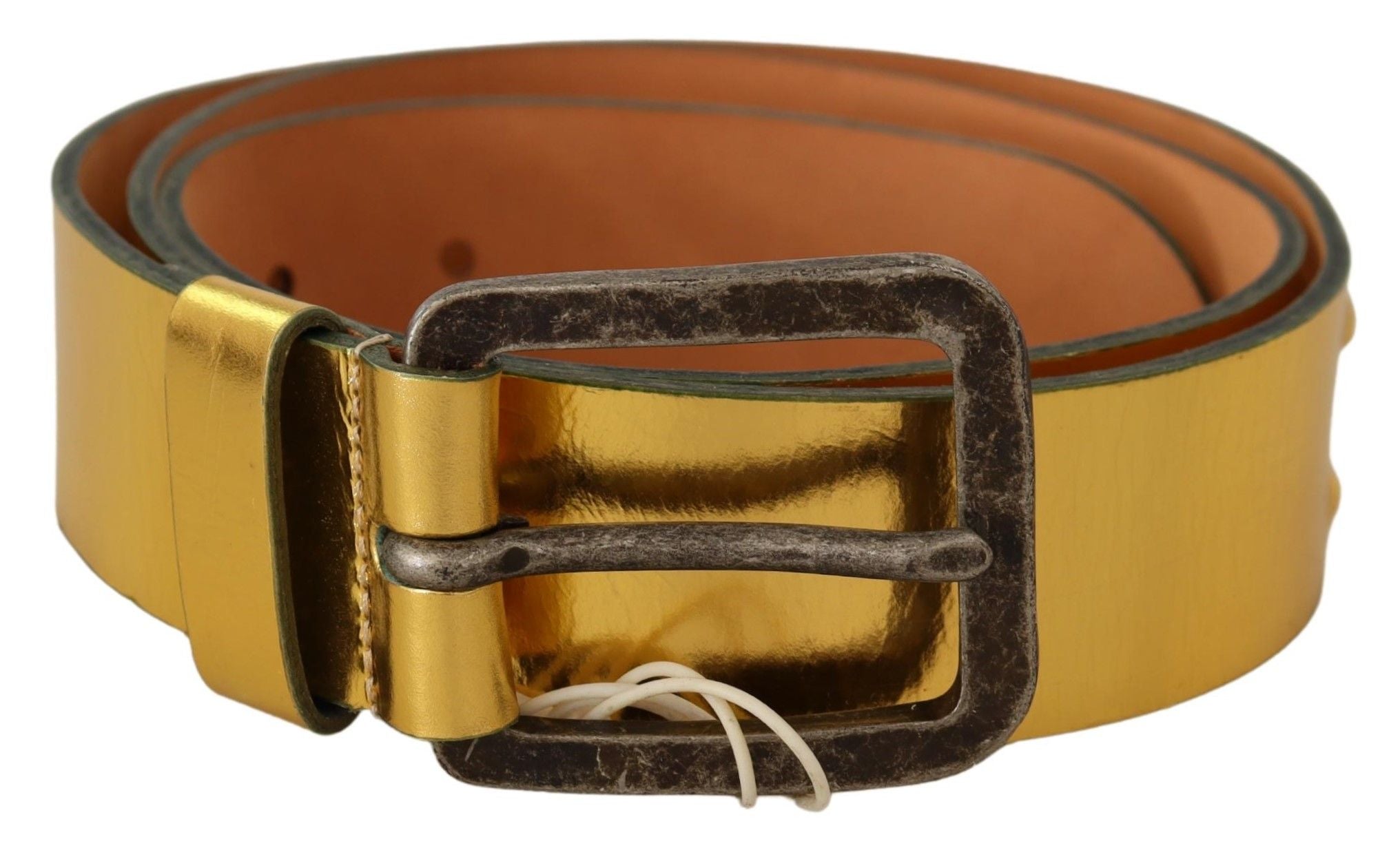 John Galliano Eleganter goldener Herrengürtel aus echtem Leder