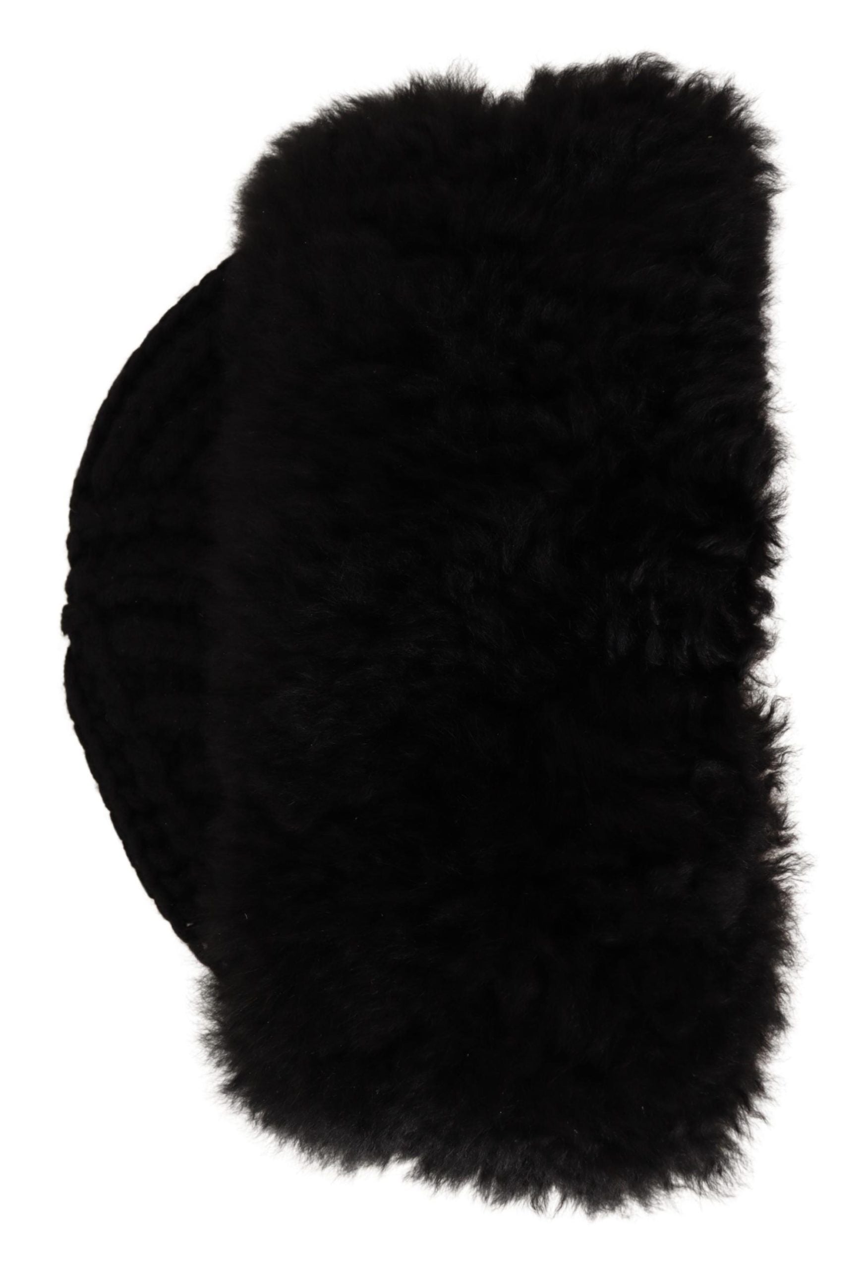 Dolce &amp; Gabbana Elegante schwarze Kaschmir-Alpaka-Pelzmütze
