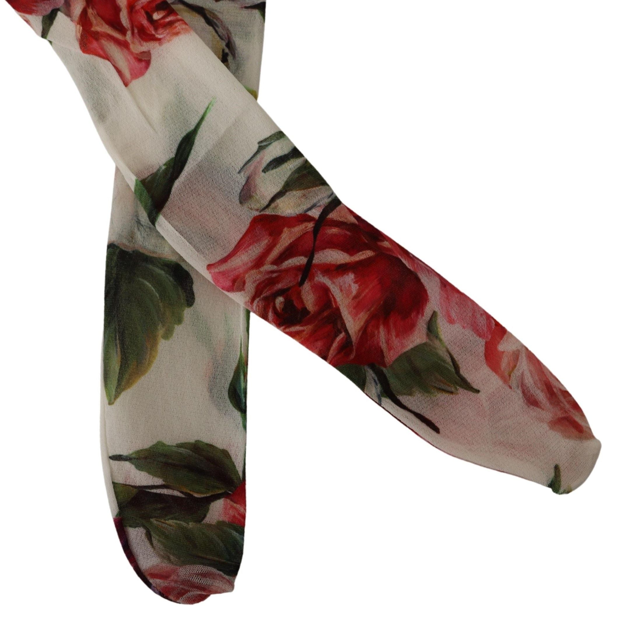 Dolce &amp; Gabbana – Strumpfhose aus italienischem Nylon mit floraler Eleganz