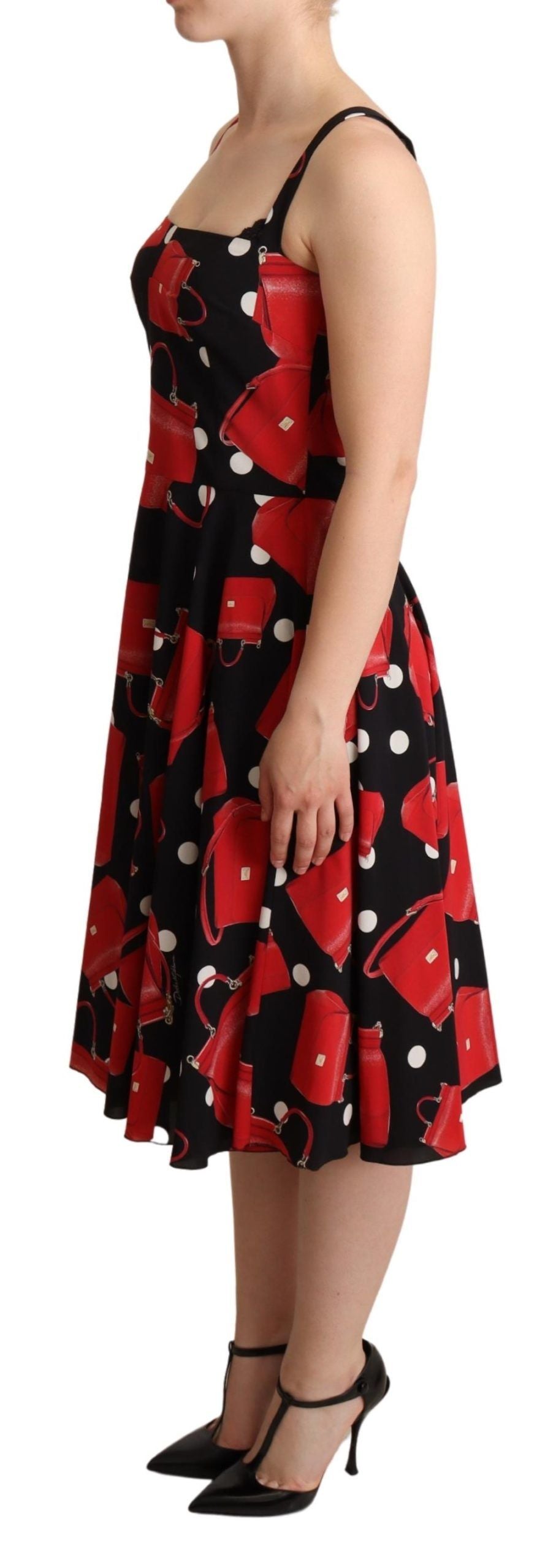 Dolce &amp; Gabbana – Ärmelloses Midikleid mit sizilianischem Taschendruck