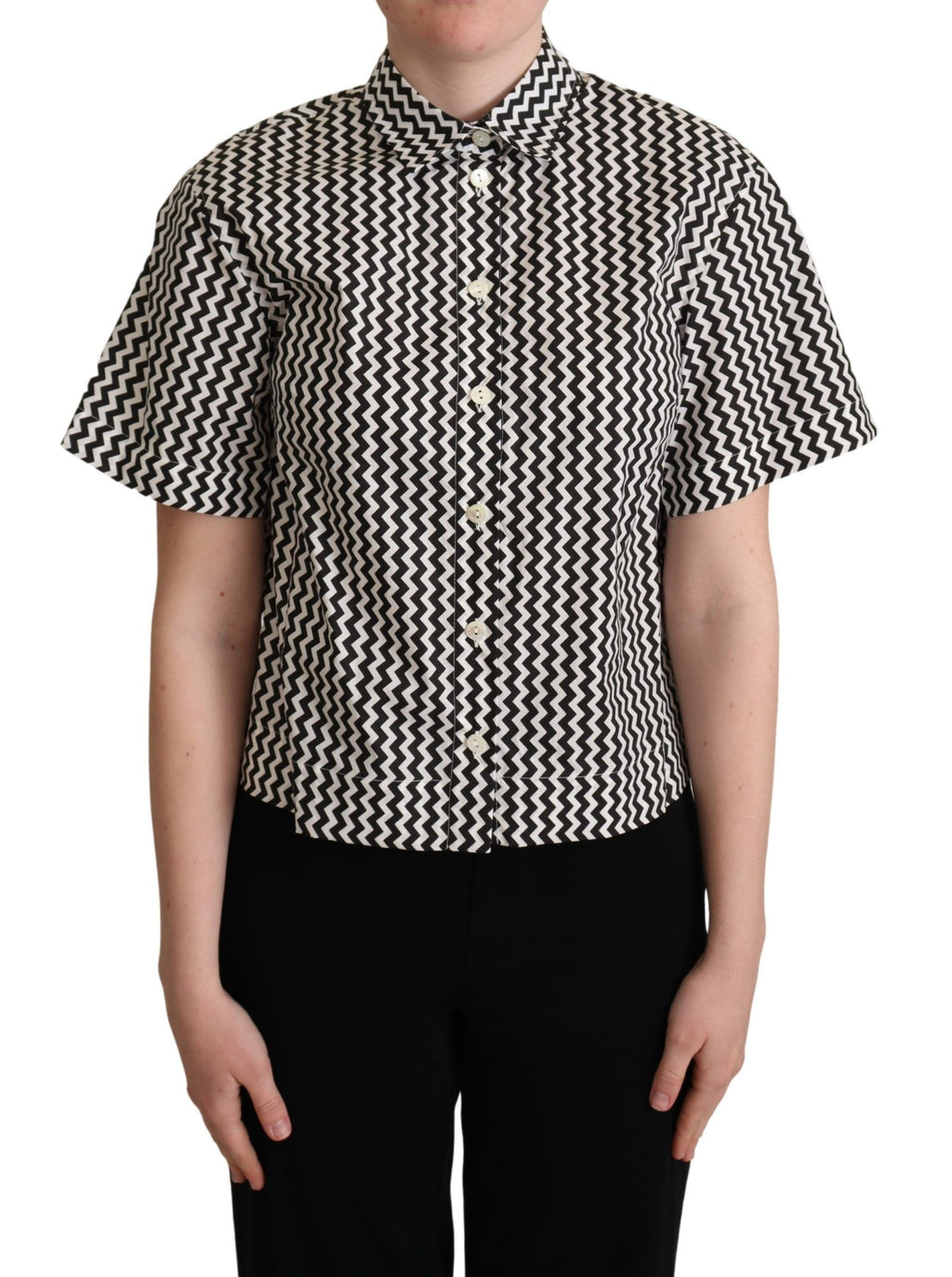 Dolce &amp; Gabbana Zigzag Elegance Poloshirt aus Baumwolle