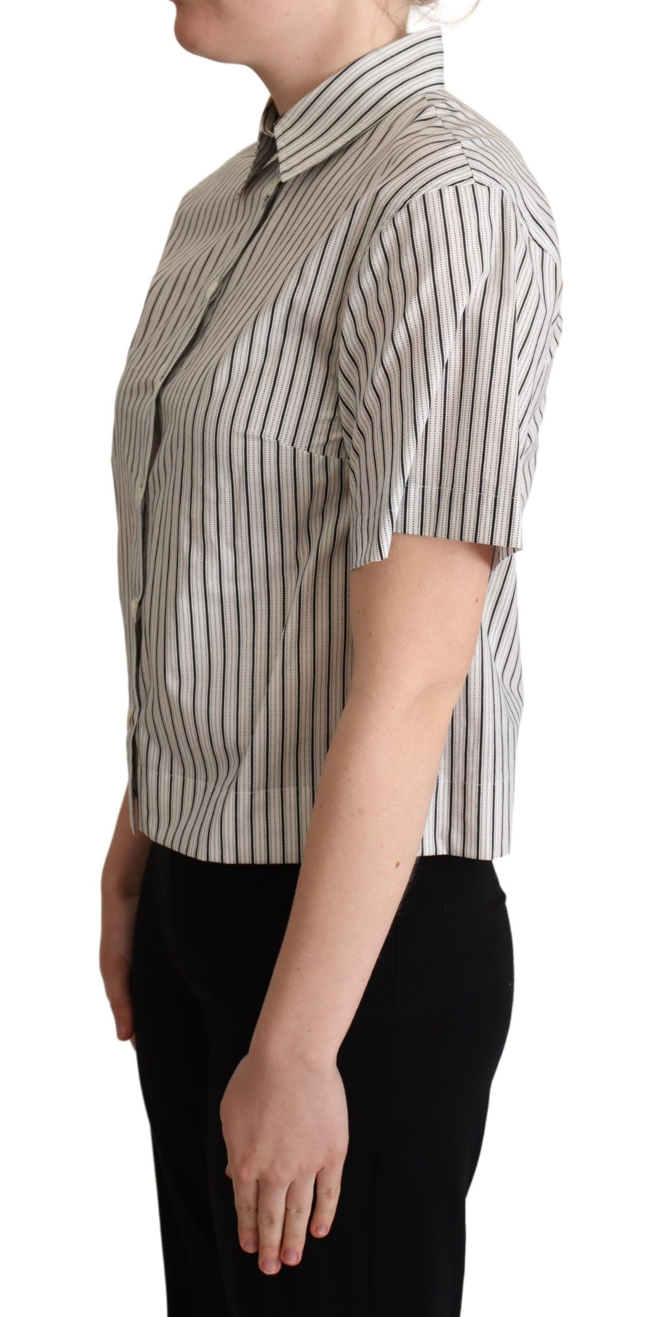 Dolce &amp; Gabbana Schickes, einfarbig gestreiftes Poloshirt