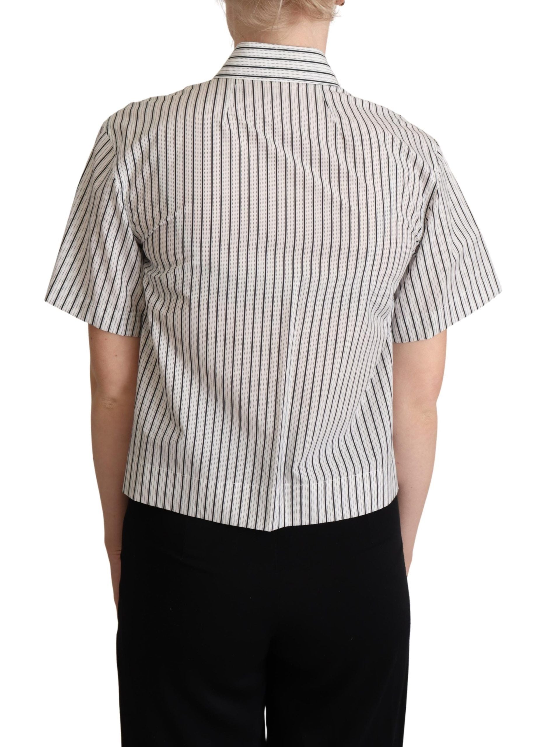 Dolce &amp; Gabbana Schickes, einfarbig gestreiftes Poloshirt