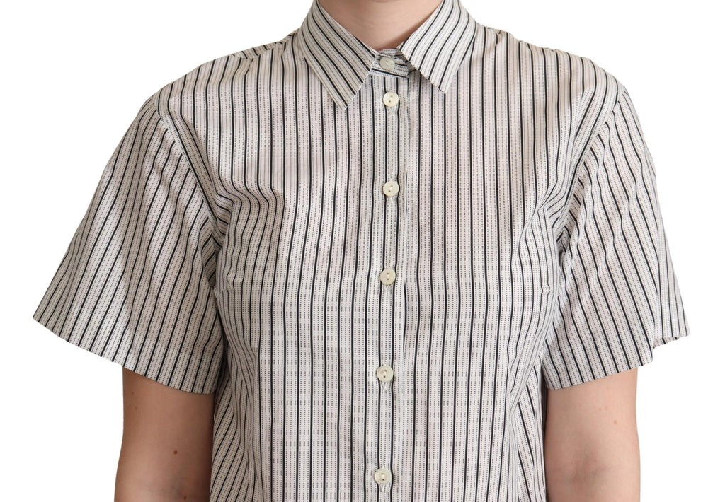Dolce &amp; Gabbana Schickes, einfarbig gestreiftes Poloshirt