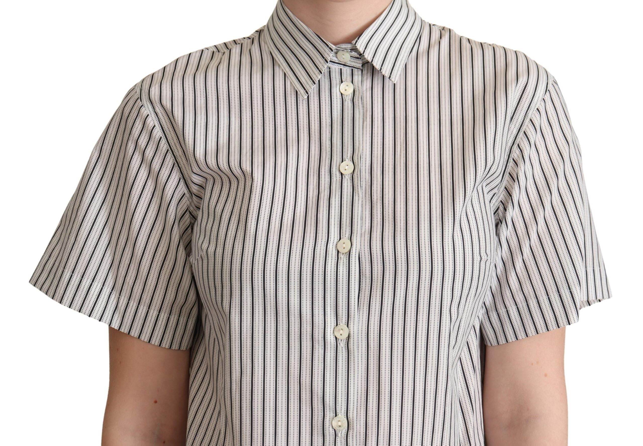 Dolce &amp; Gabbana Schickes, einfarbig gestreiftes Poloshirt