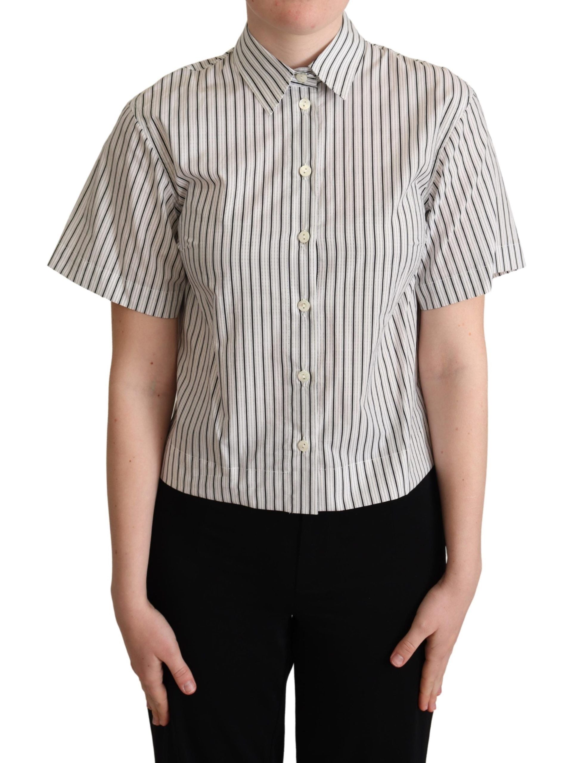 Dolce &amp; Gabbana Schickes, einfarbig gestreiftes Poloshirt