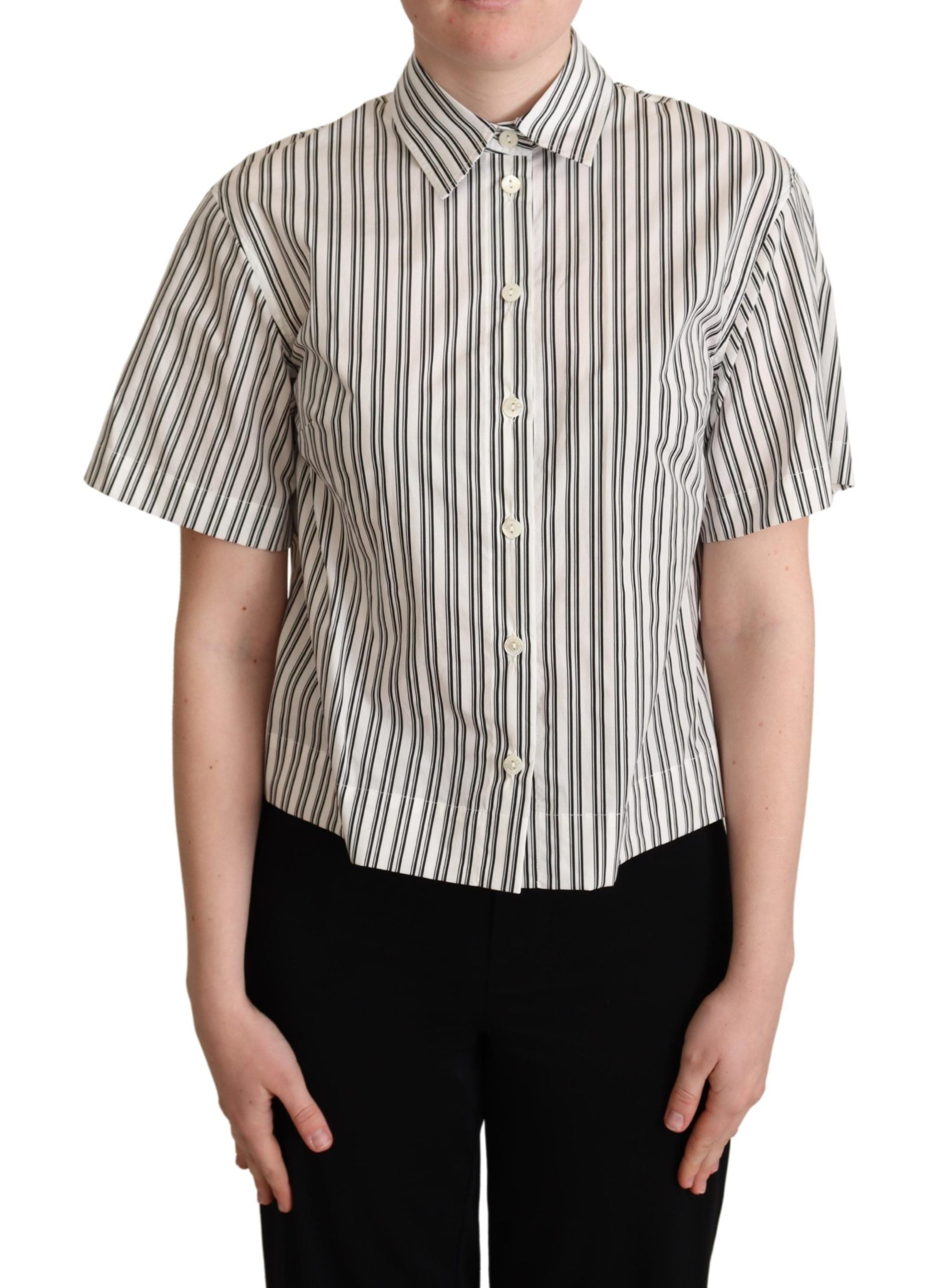 Dolce &amp; Gabbana Elegantes gestreiftes Poloshirt aus Baumwolle