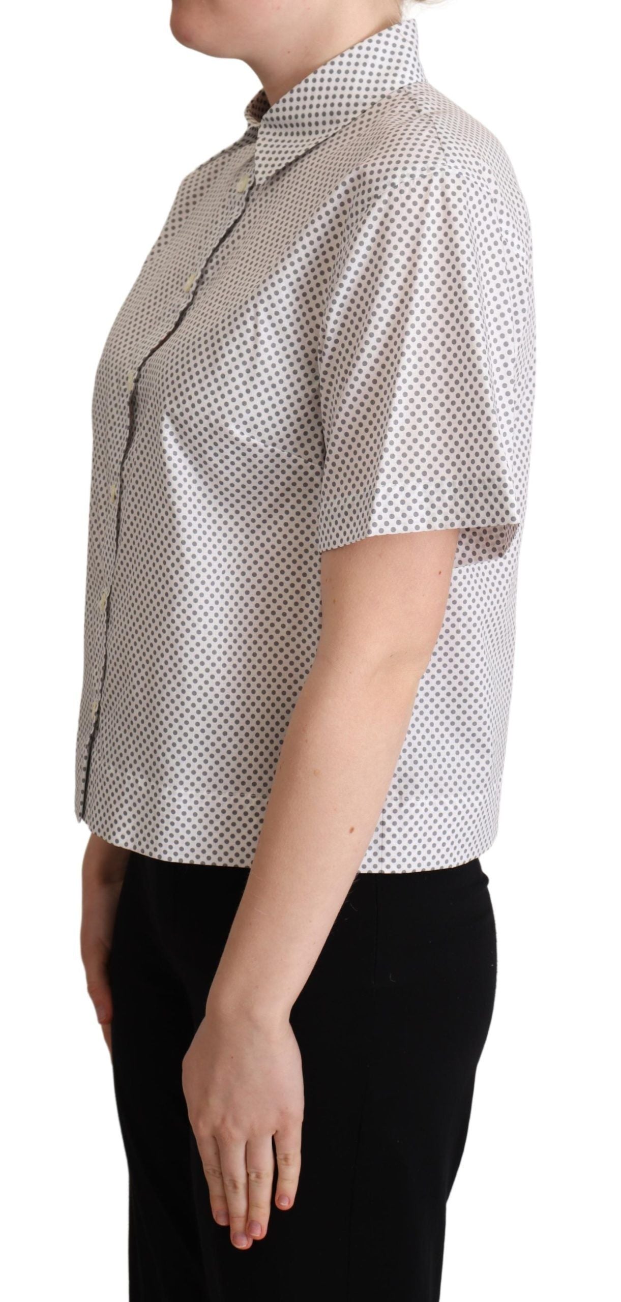 Dolce &amp; Gabbana Chic Graues Poloshirt mit Punkten