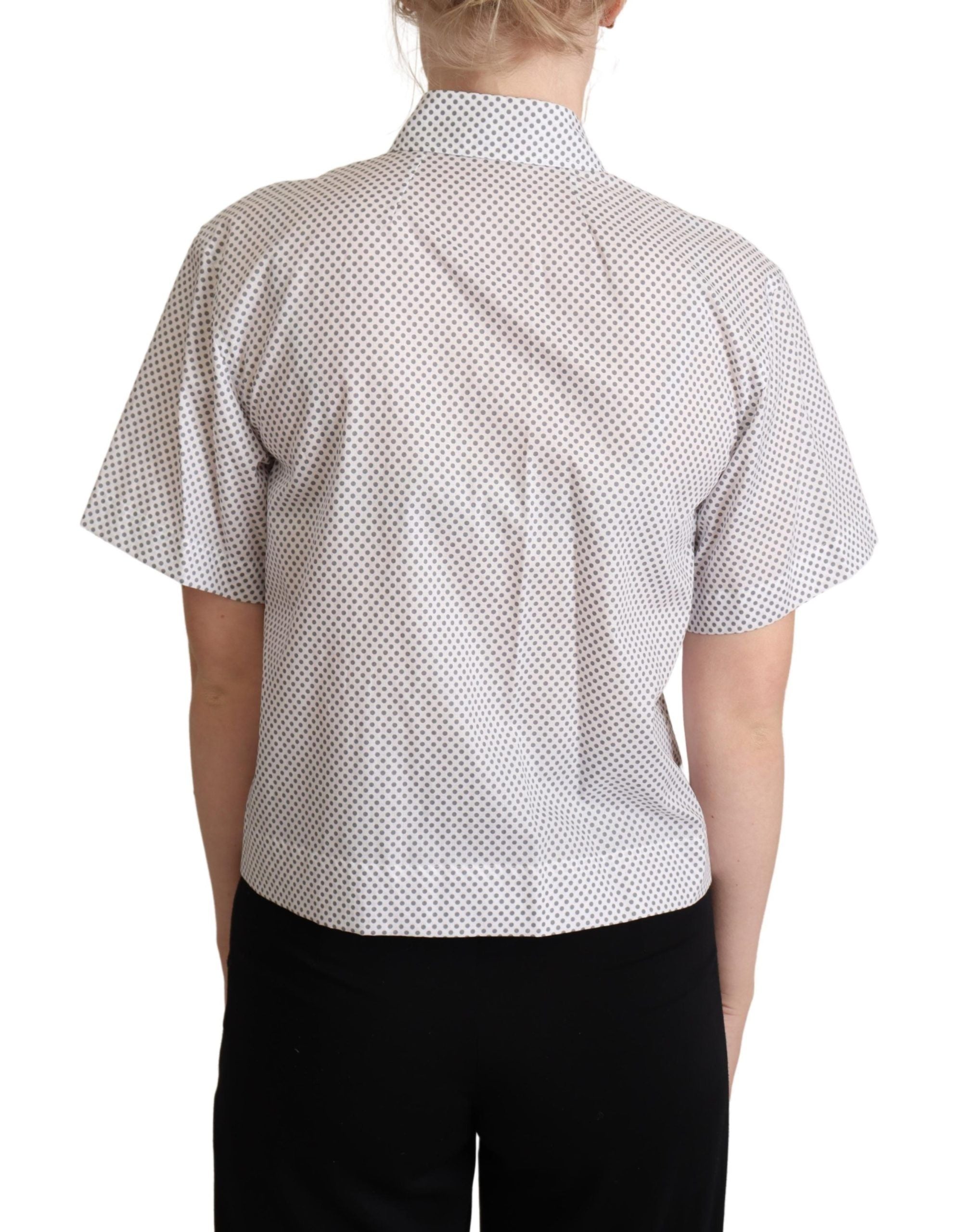 Dolce &amp; Gabbana Chic Graues Poloshirt mit Punkten