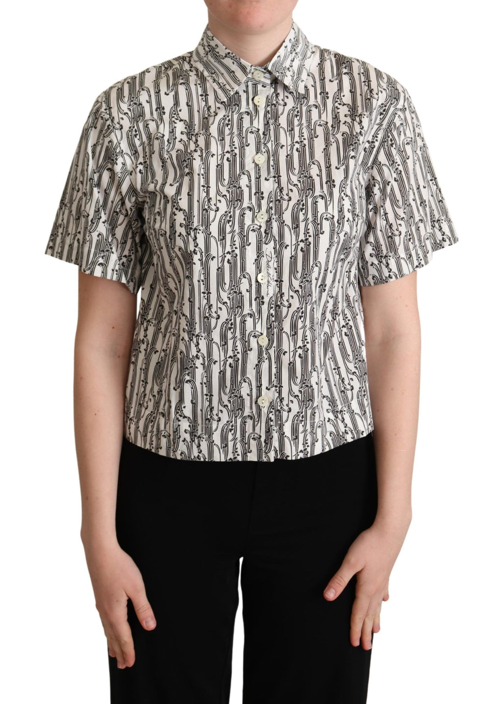 Dolce &amp; Gabbana Elegantes Poloshirt aus Baumwolle mit Blumenmuster
