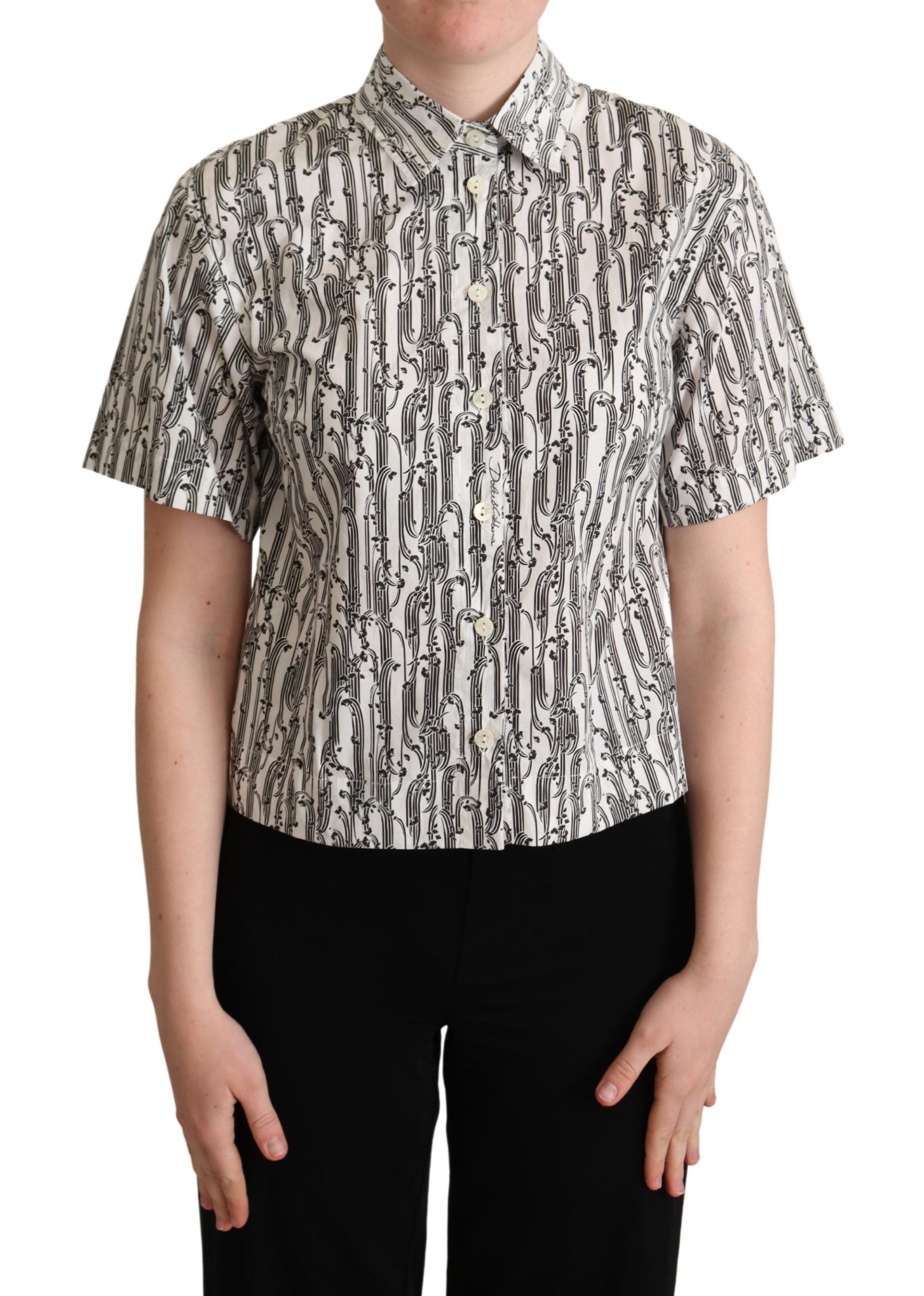 Dolce &amp; Gabbana Elegantes Poloshirt aus Baumwolle mit Blumenmuster