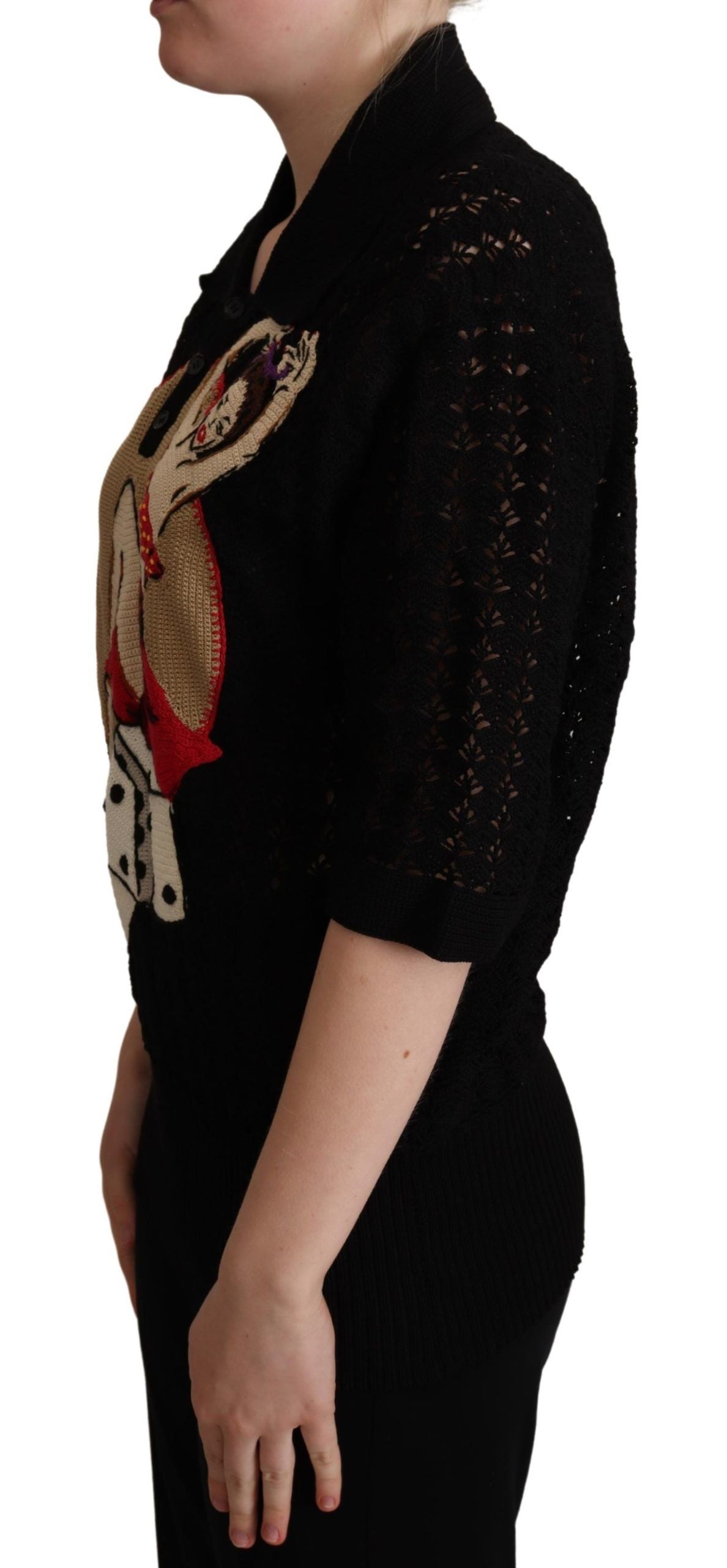 Dolce &amp; Gabbana – Bestickter Luxus-Kurzarmpullover