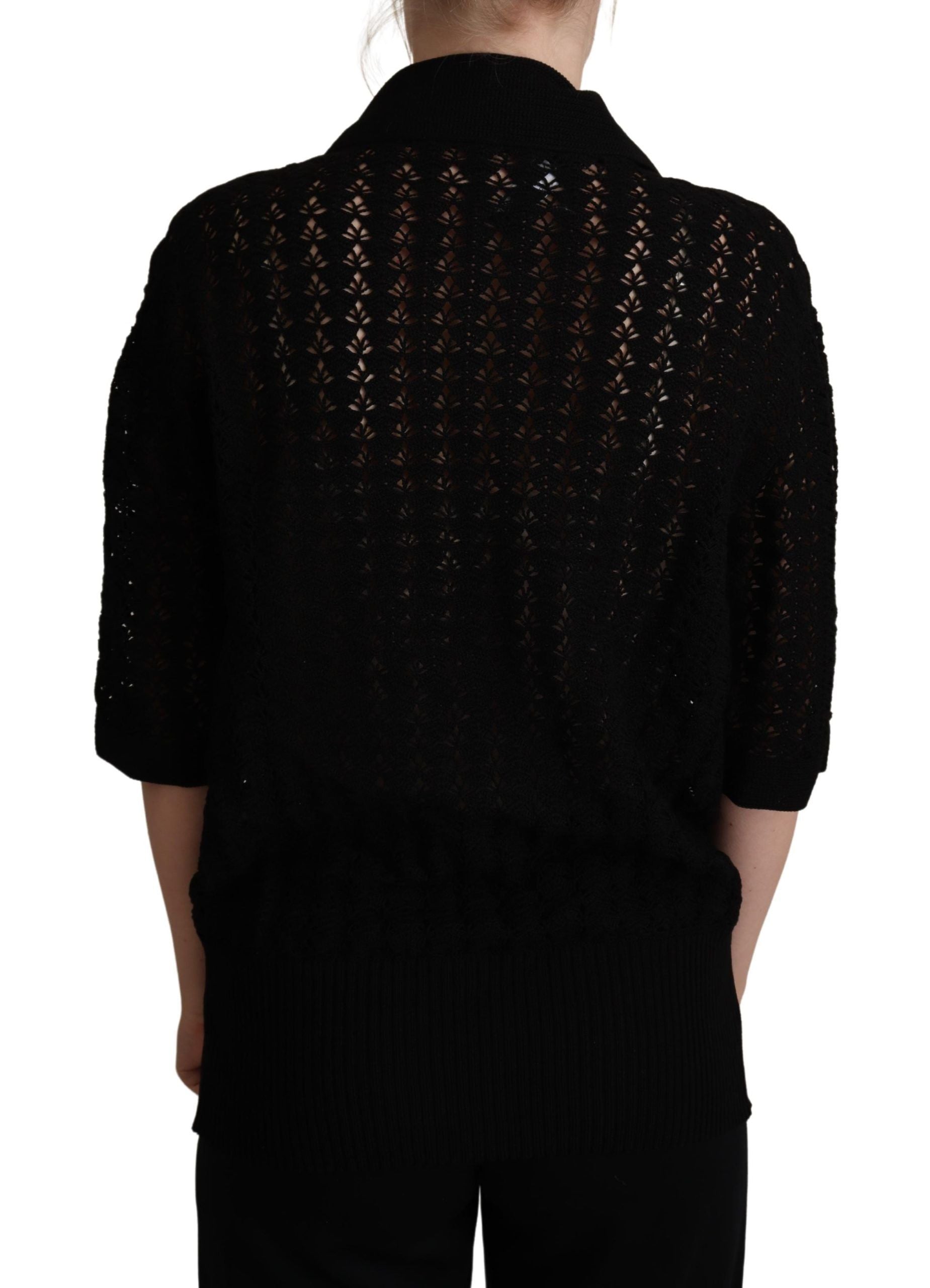 Dolce &amp; Gabbana – Bestickter Luxus-Kurzarmpullover