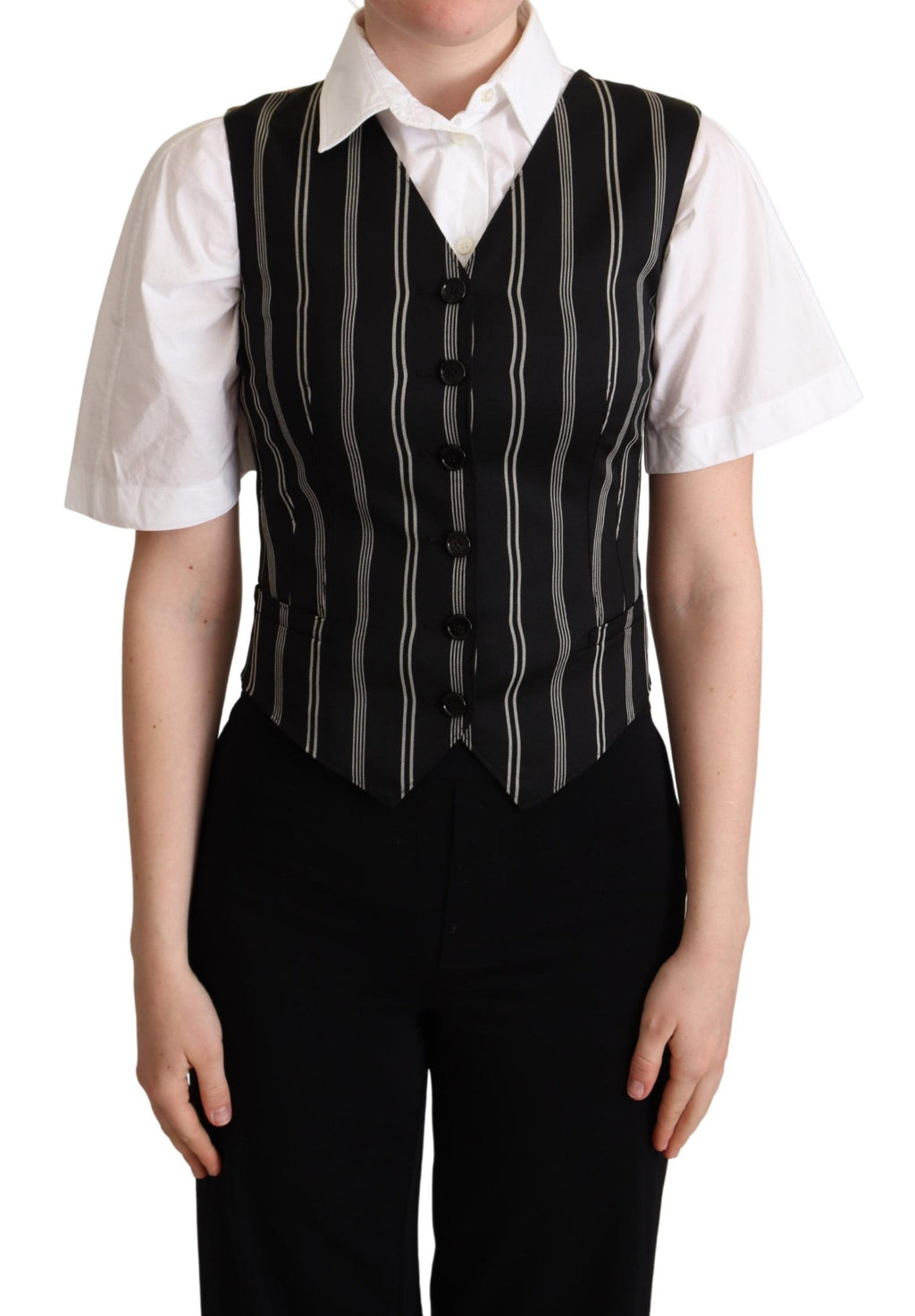Dolce &amp; Gabbana Schicke Weste mit schwarzem Leopardenmuster