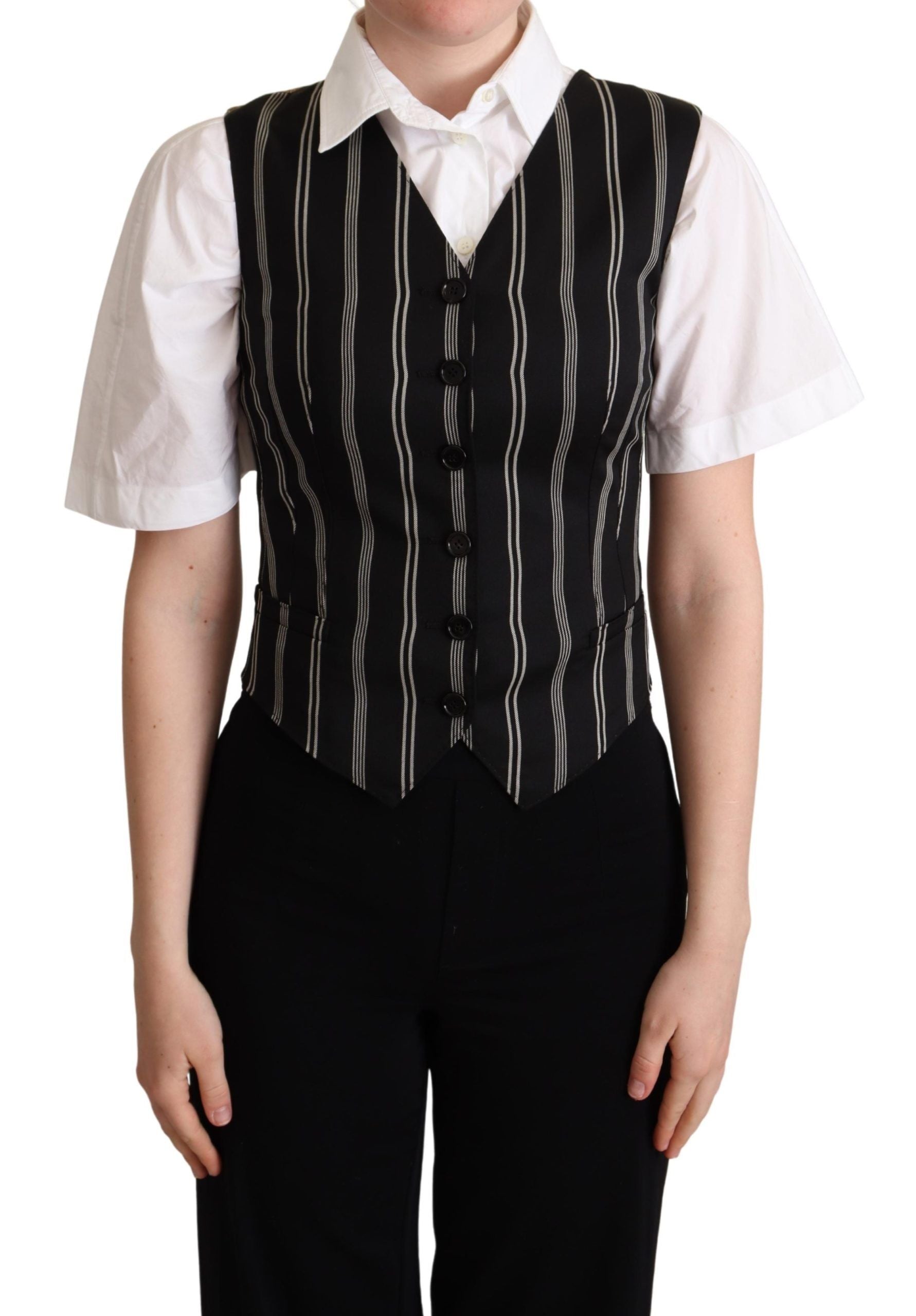 Dolce &amp; Gabbana Schicke Weste mit schwarzem Leopardenmuster