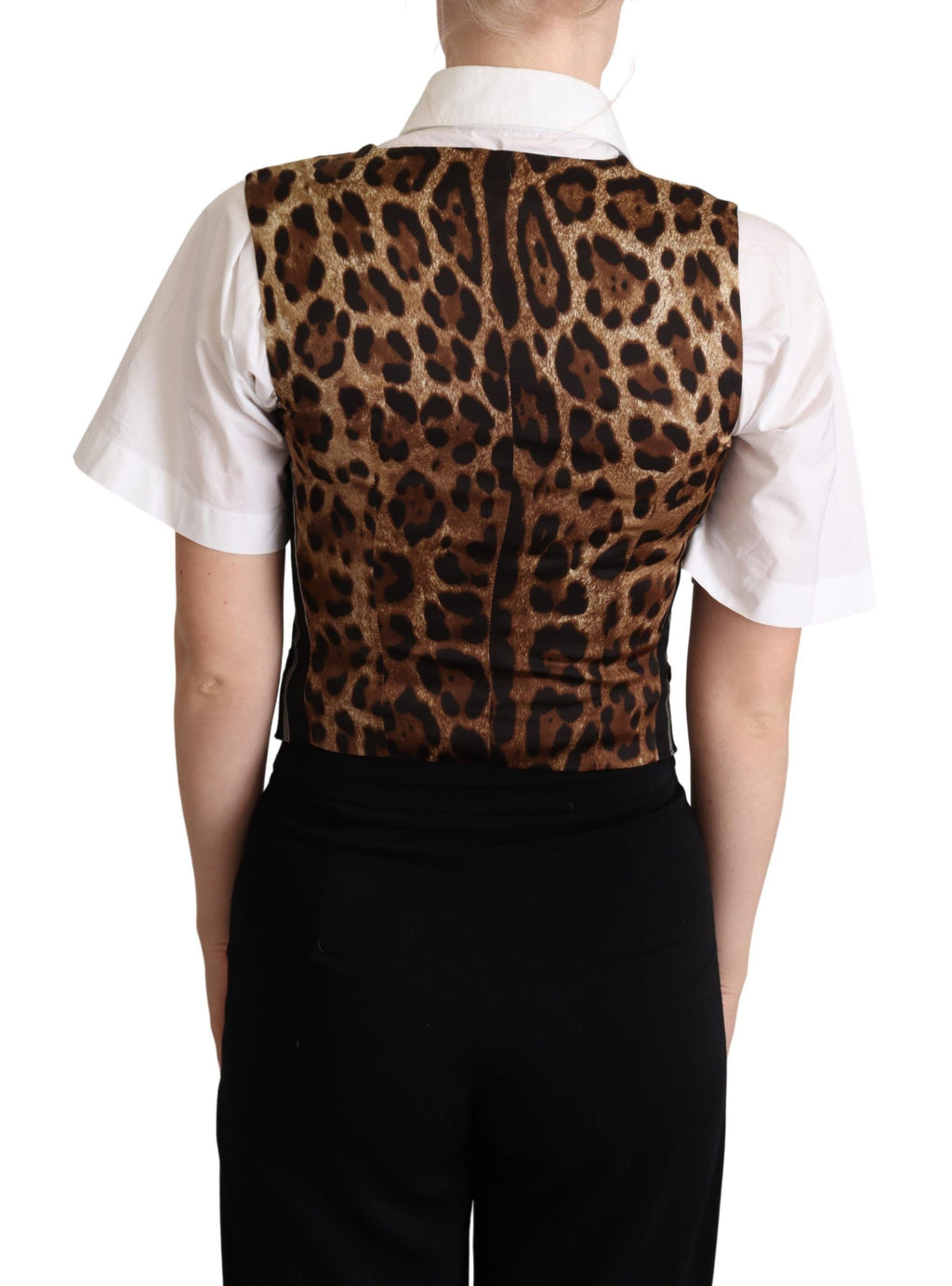 Dolce &amp; Gabbana Schicke Weste mit schwarzem Leopardenmuster
