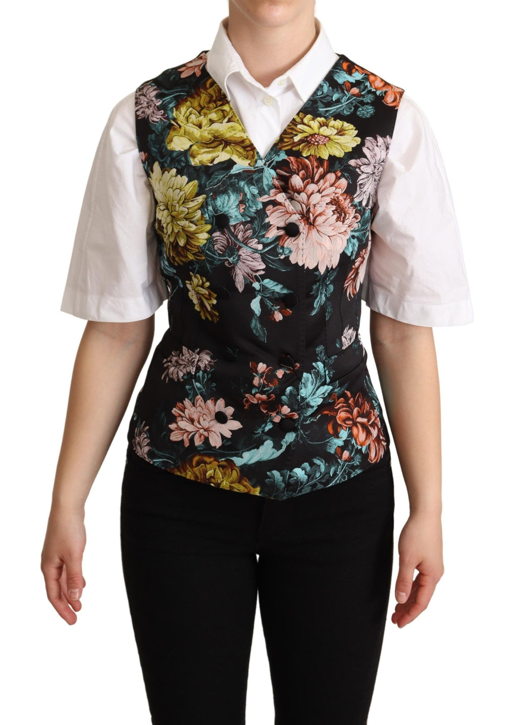 Dolce &amp; Gabbana – Exquisite Weste aus geblümtem Jacquard