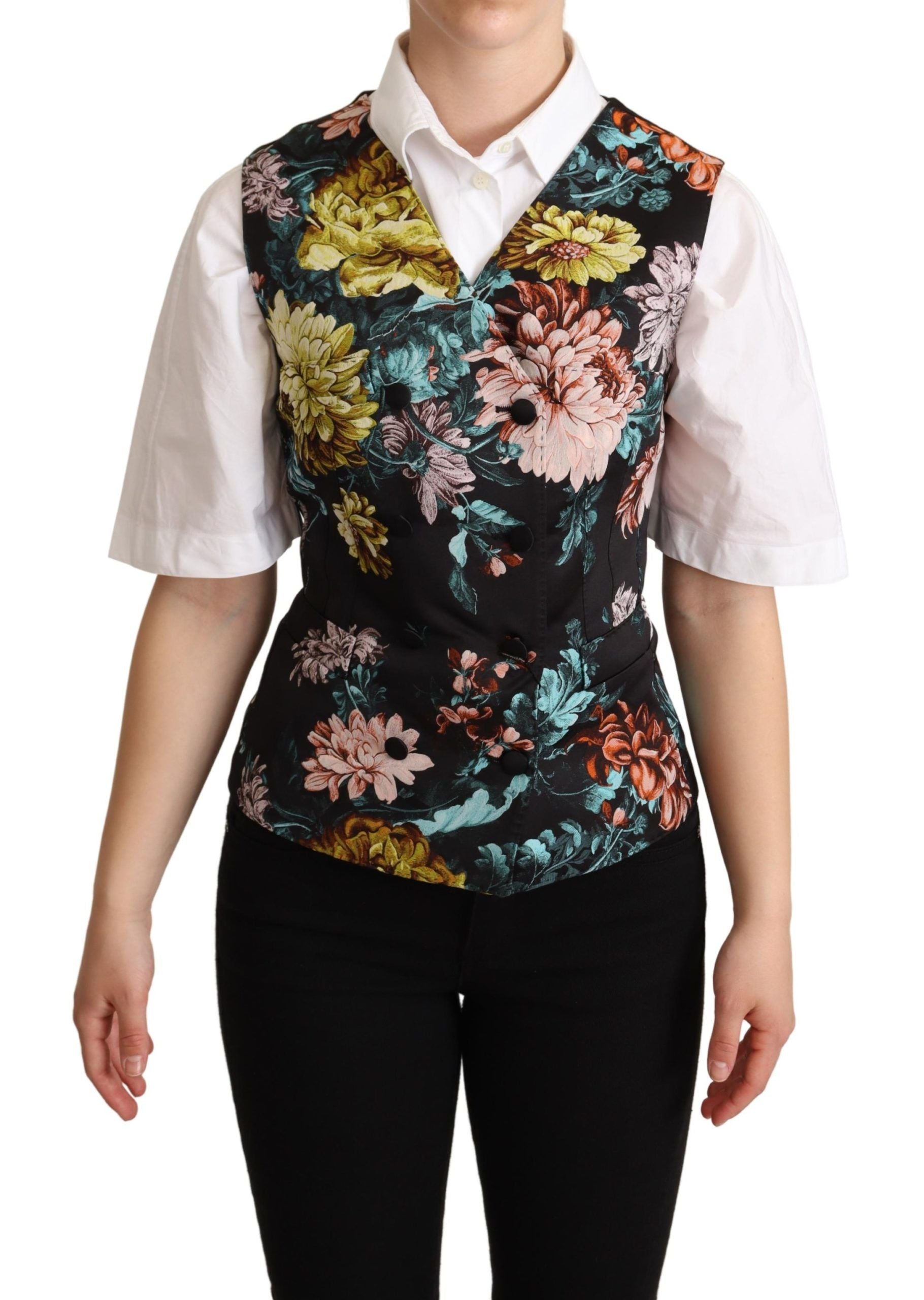 Dolce &amp; Gabbana – Exquisite Weste aus geblümtem Jacquard