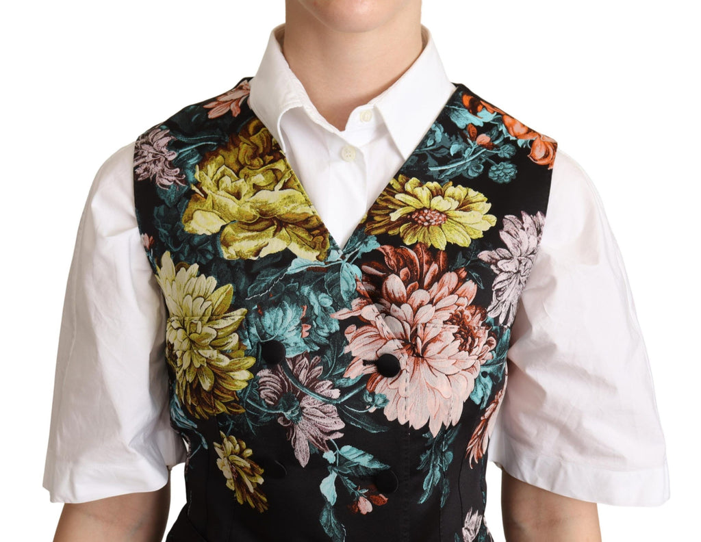 Dolce &amp; Gabbana – Exquisite Weste aus geblümtem Jacquard