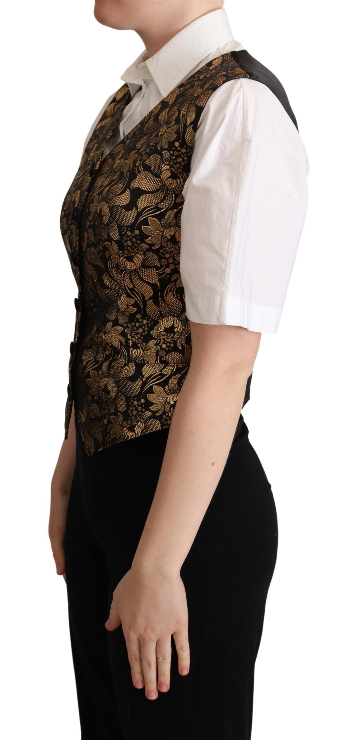 Dolce &amp; Gabbana Elegante schwarze Jacquard-Weste