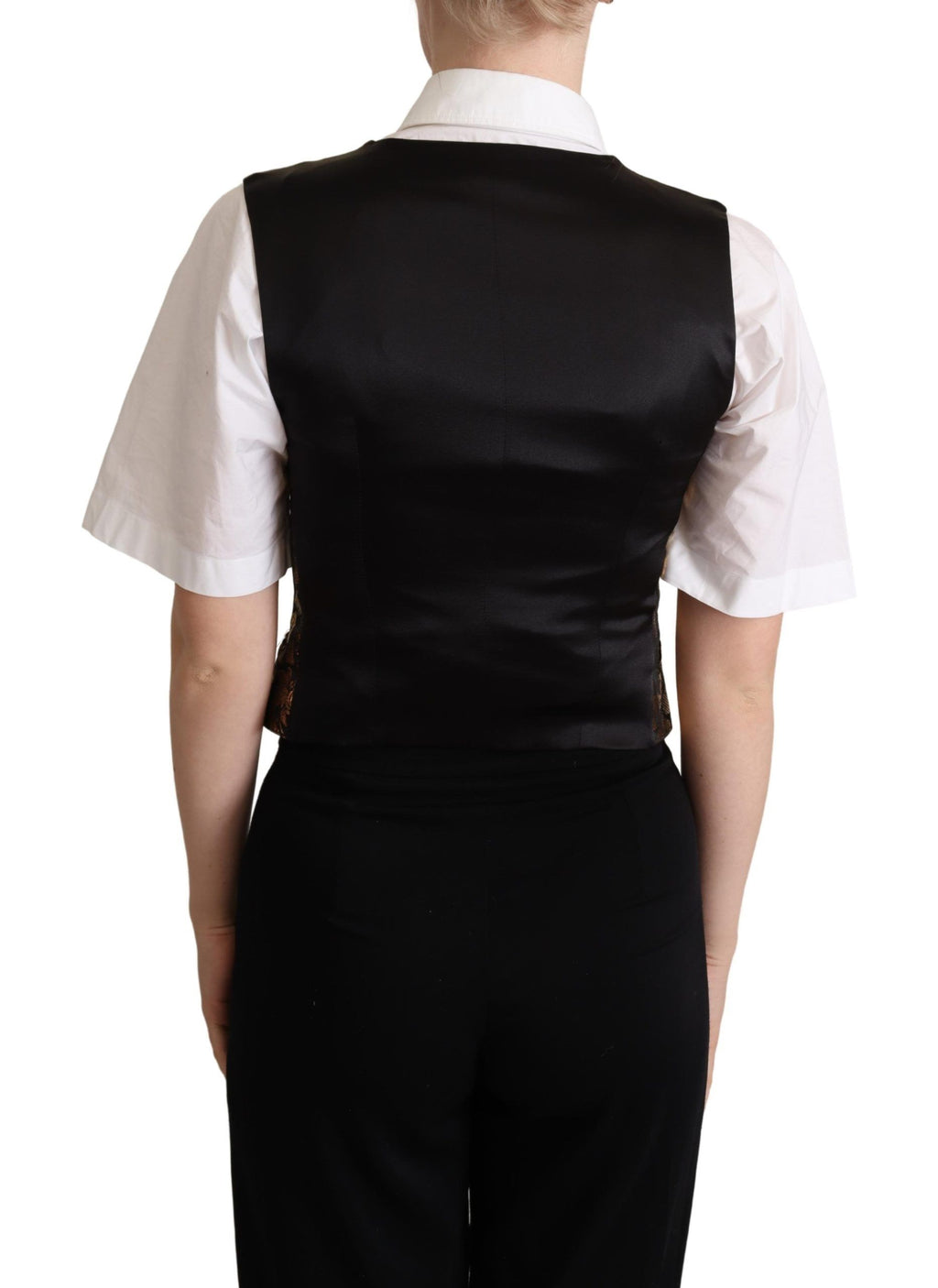 Dolce &amp; Gabbana Elegante schwarze Jacquard-Weste