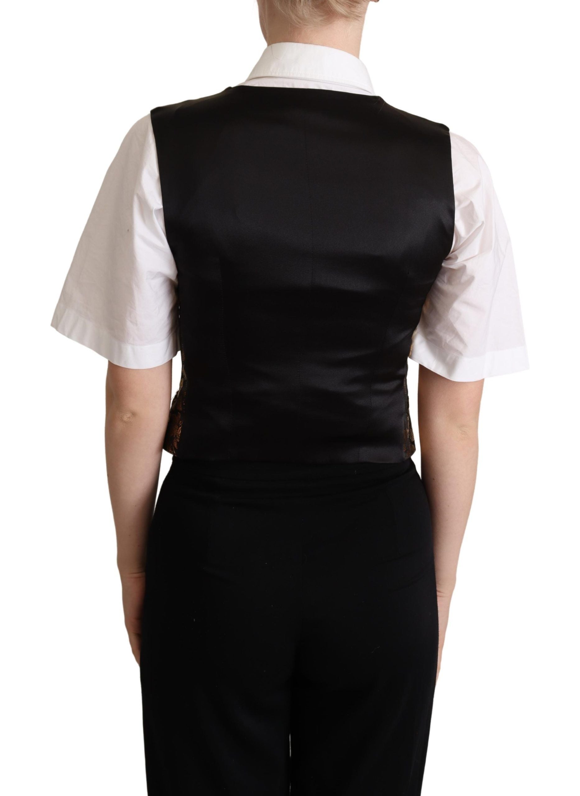 Dolce &amp; Gabbana Elegante schwarze Jacquard-Weste